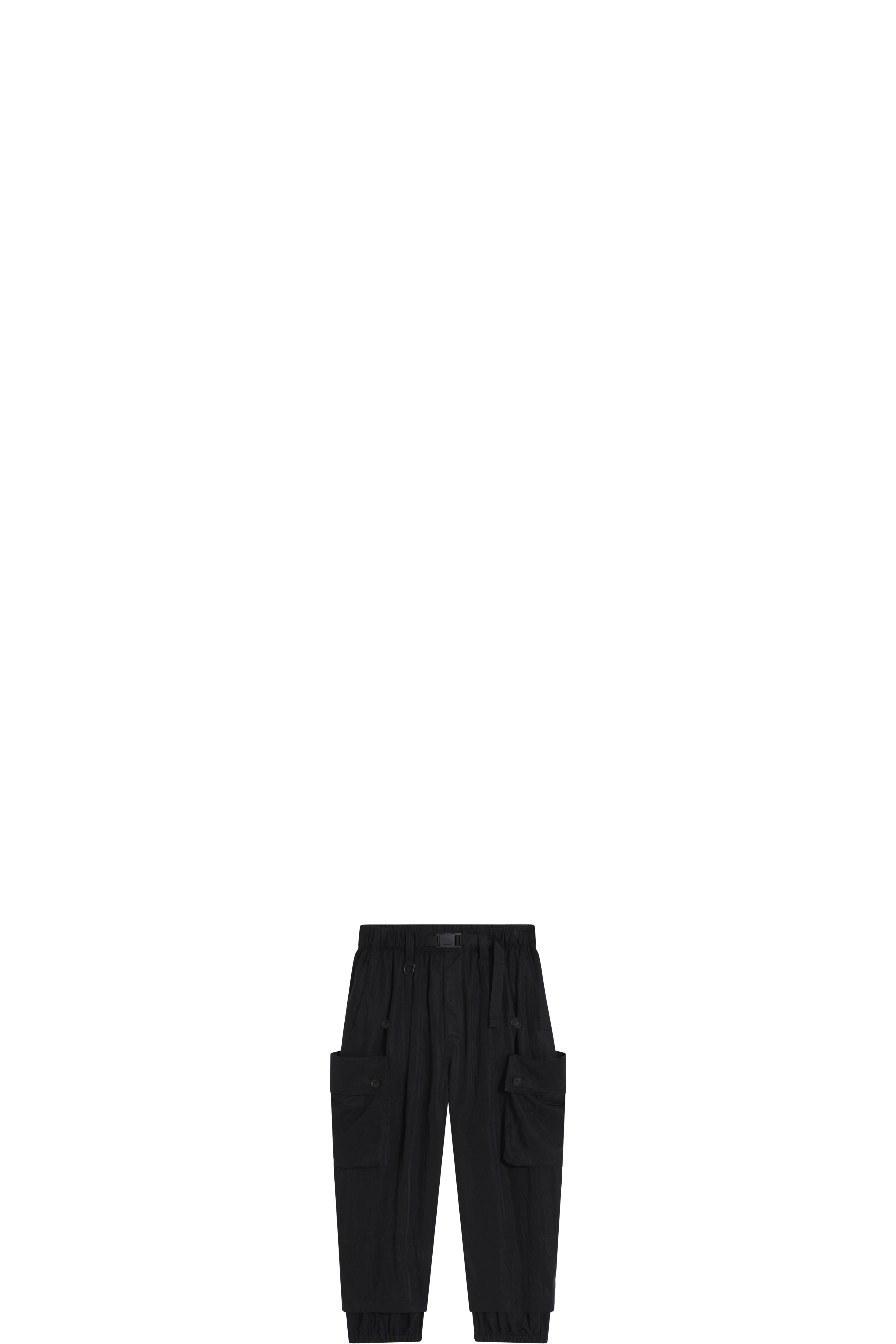 Black Washed Twill Cargo Pants