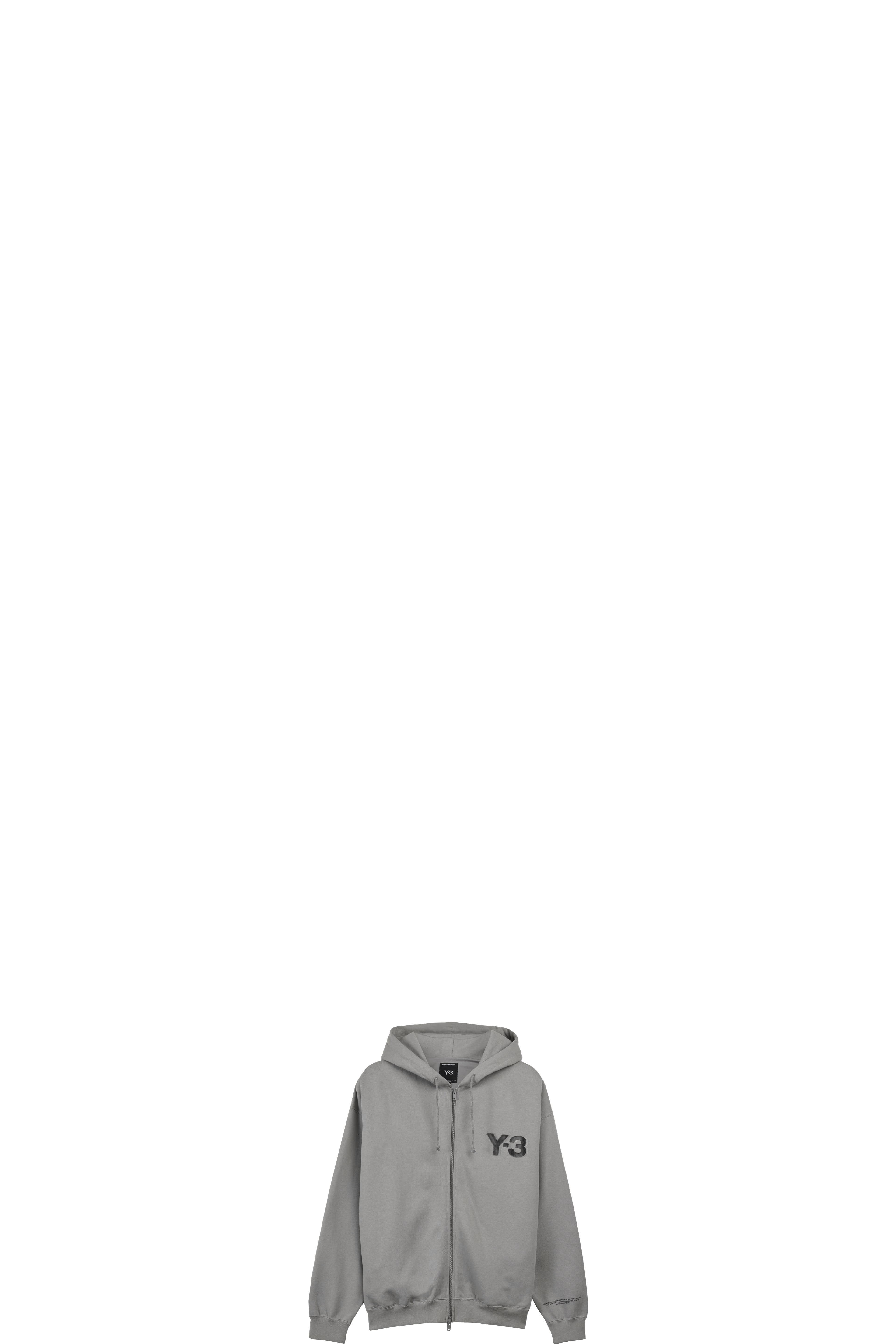 Sweat à capuche zippé avec logo Gris