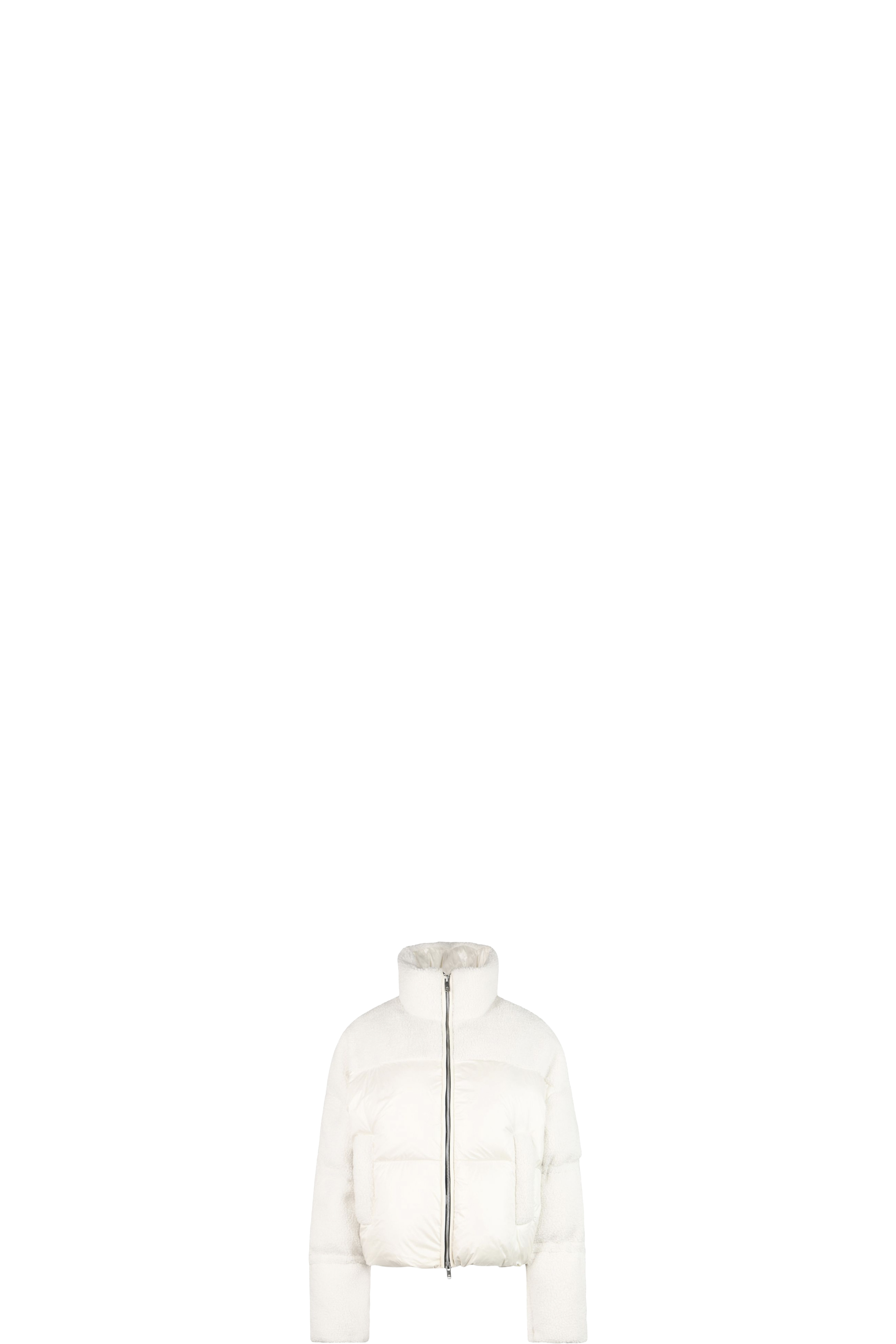 White Agate Shearling Puffer Jacket