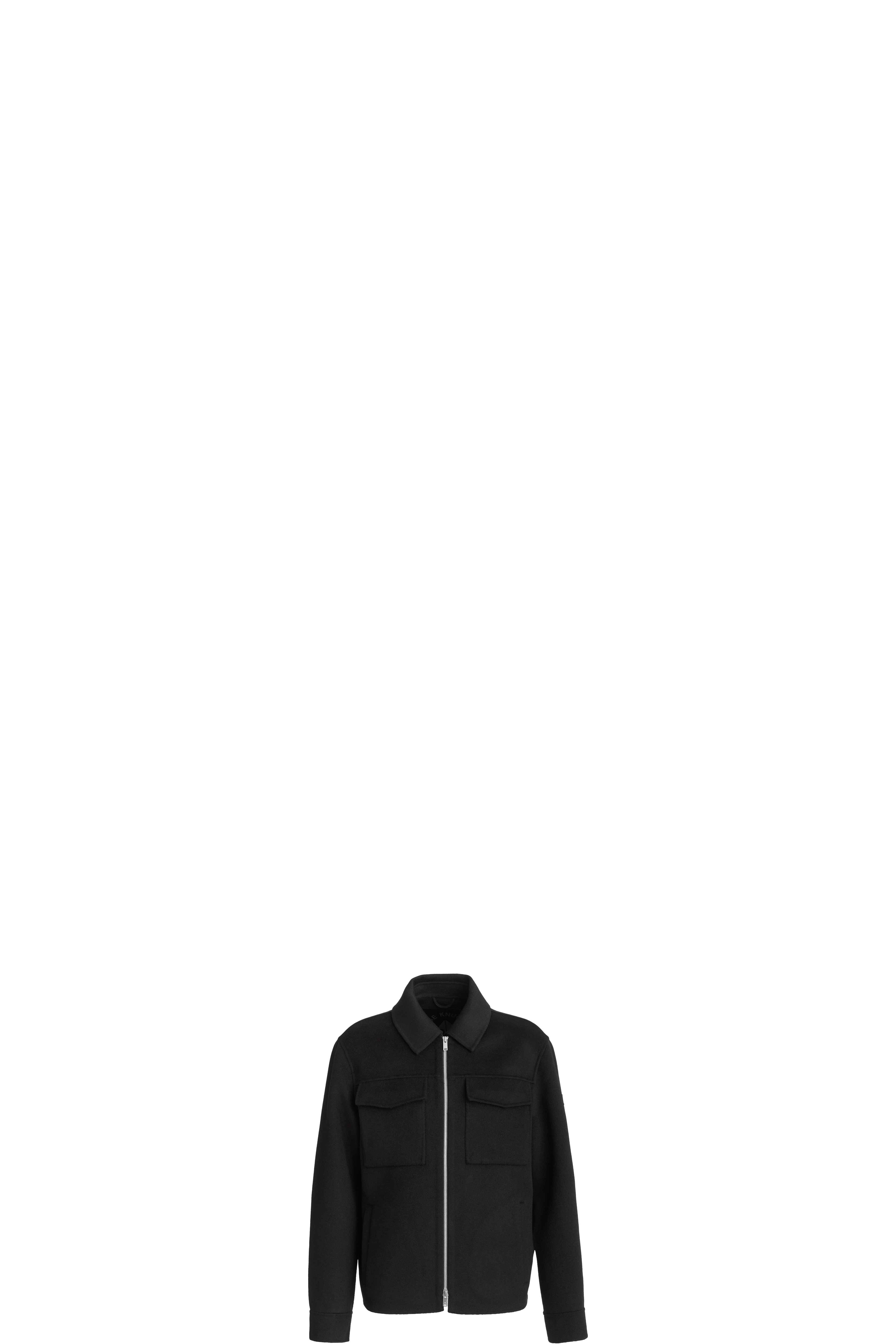 Black Jacques Wool Zip Jacket