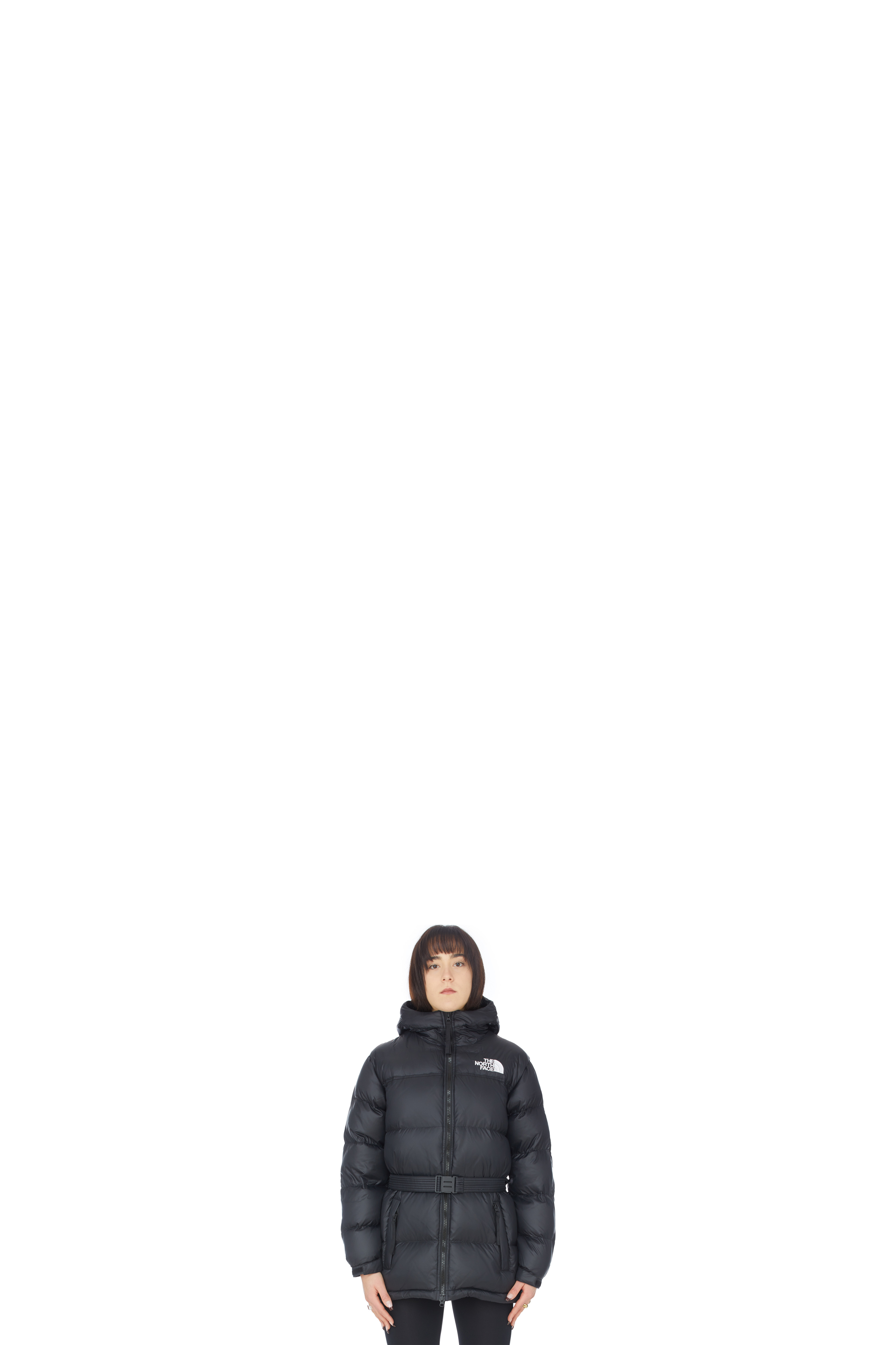 Black Nuptse Belted Mid Jacket