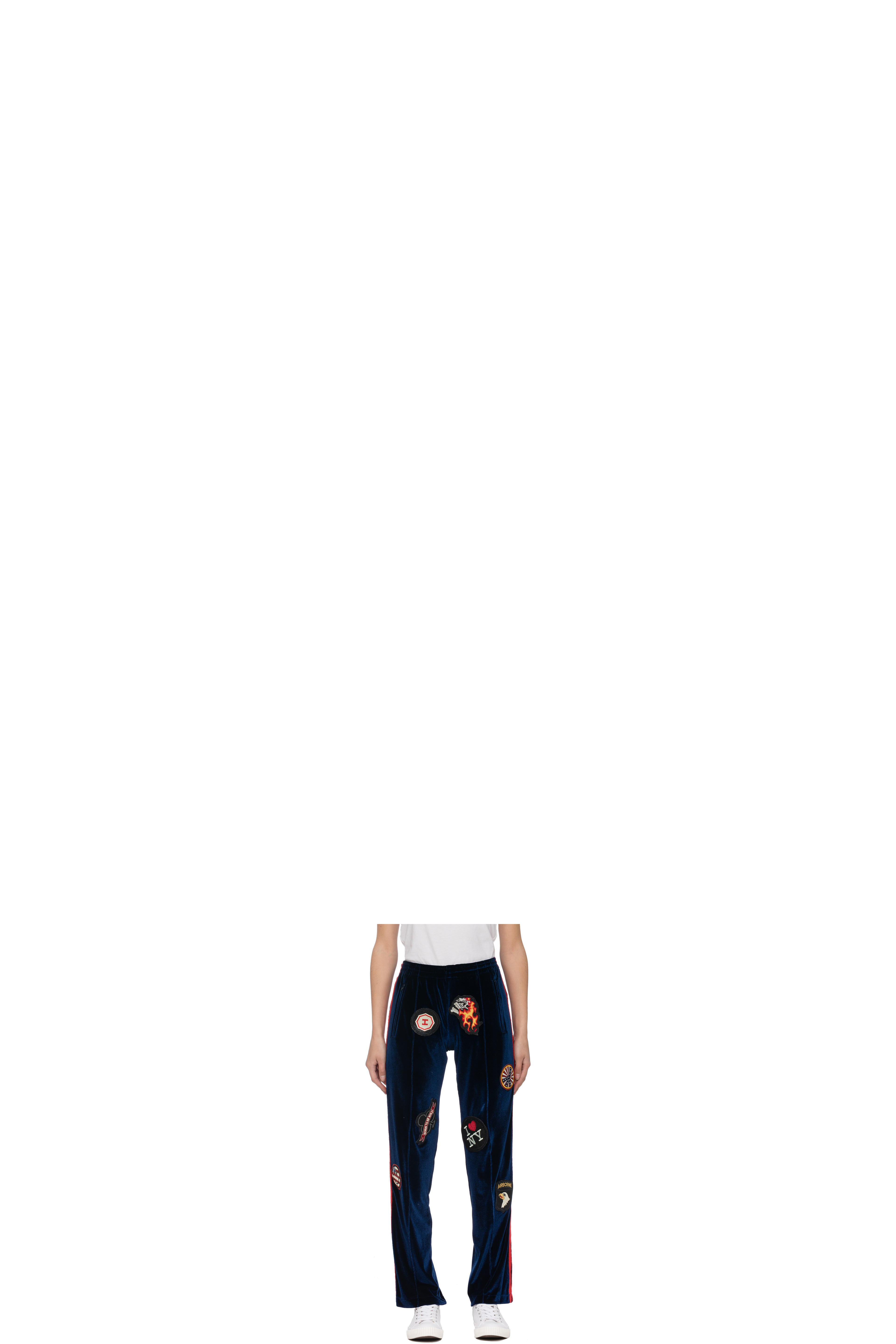 Blue Velvet Patch Pants