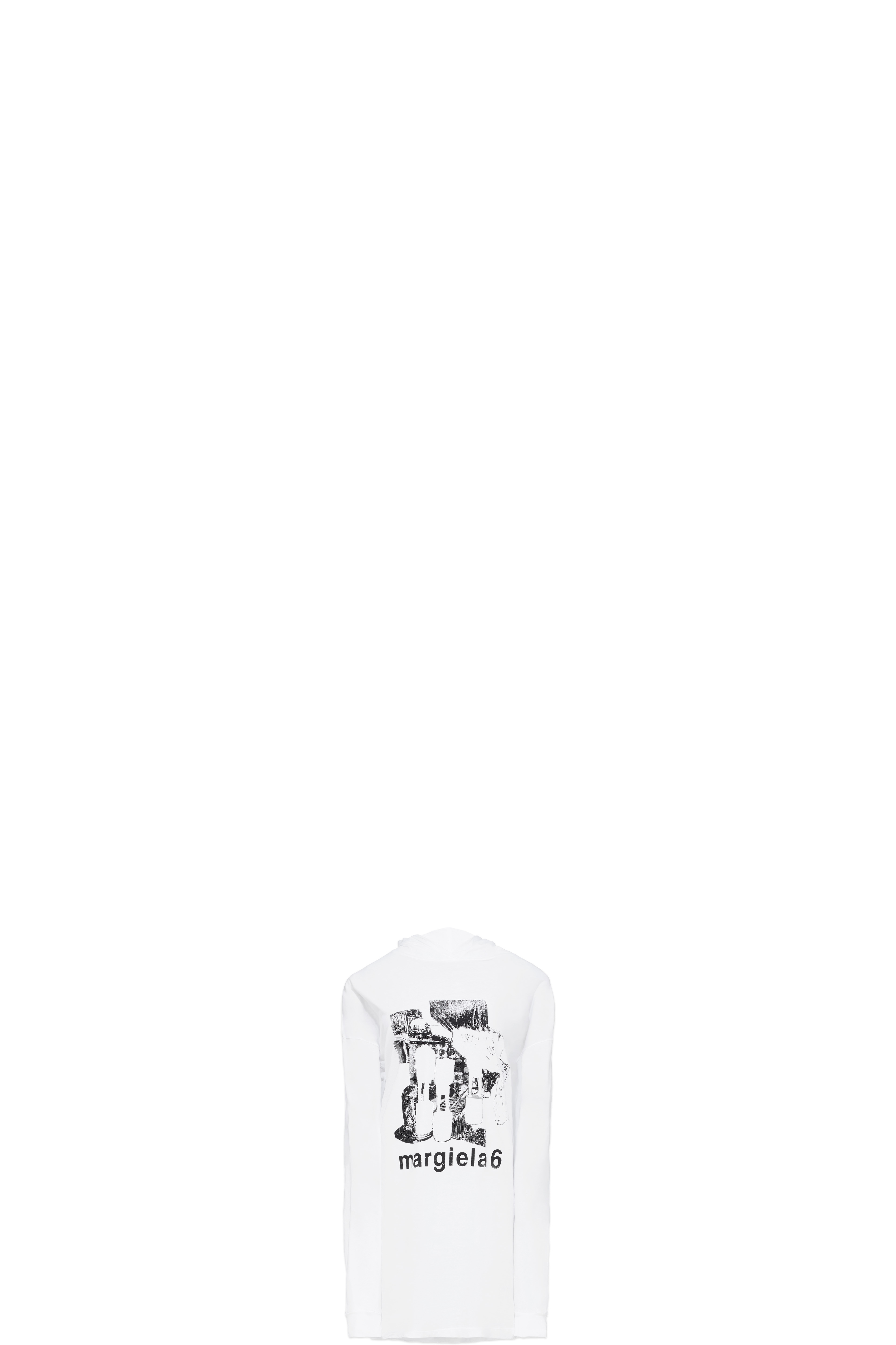 Robe à Capuche à Logo Blanc