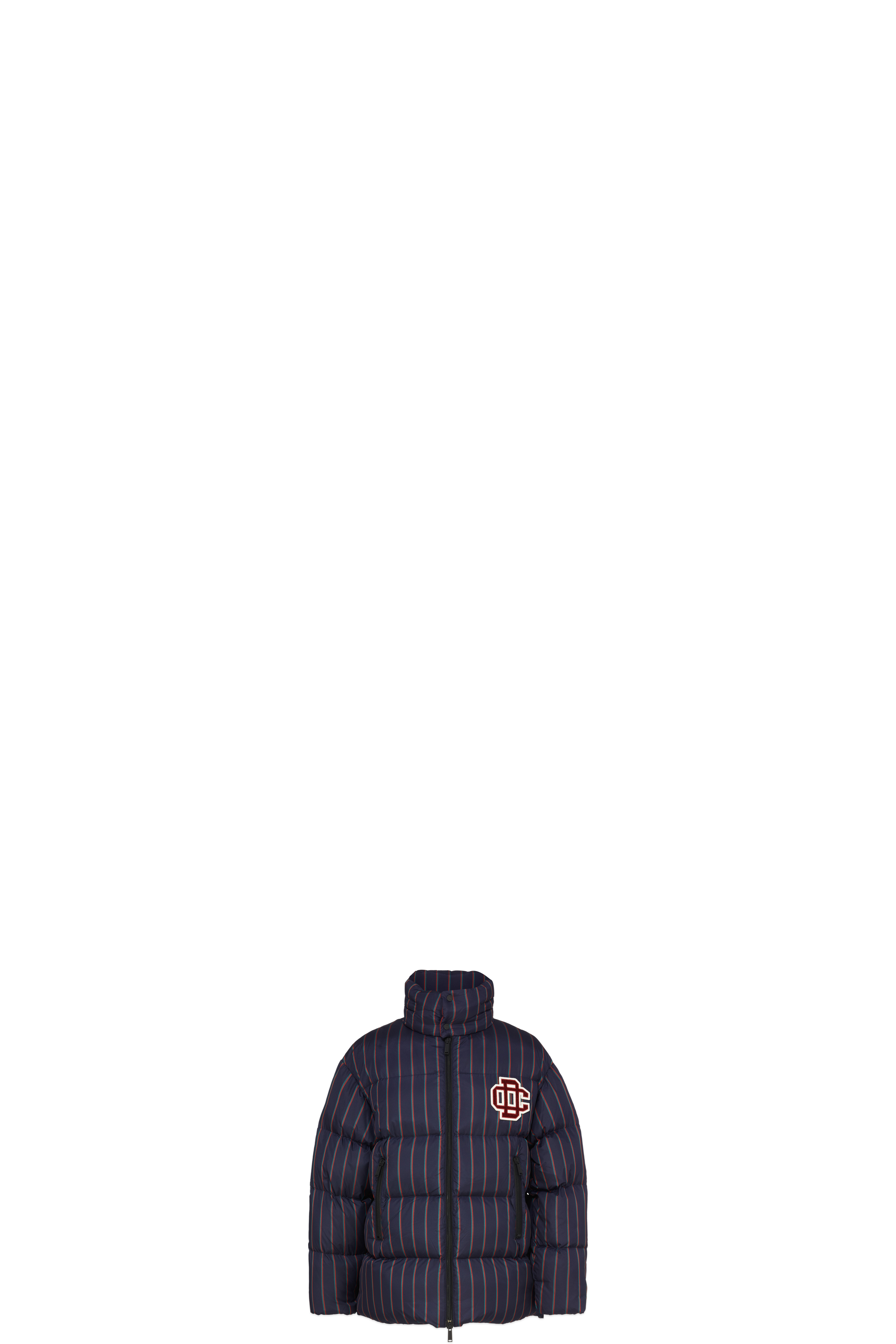 Blue DC Crest Striped Puffer Jacket