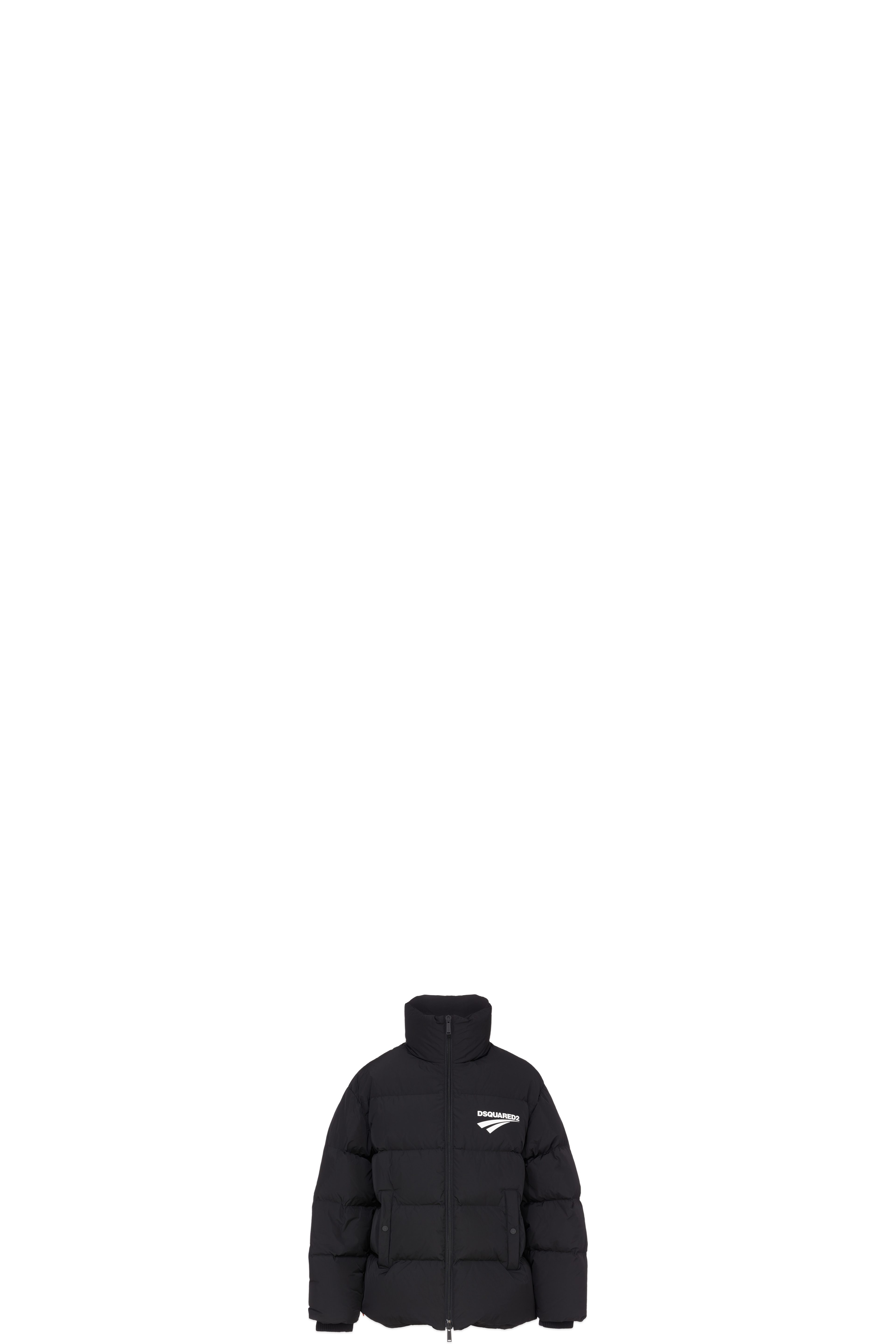 Blouson matelassé en nylon à logo Noir
