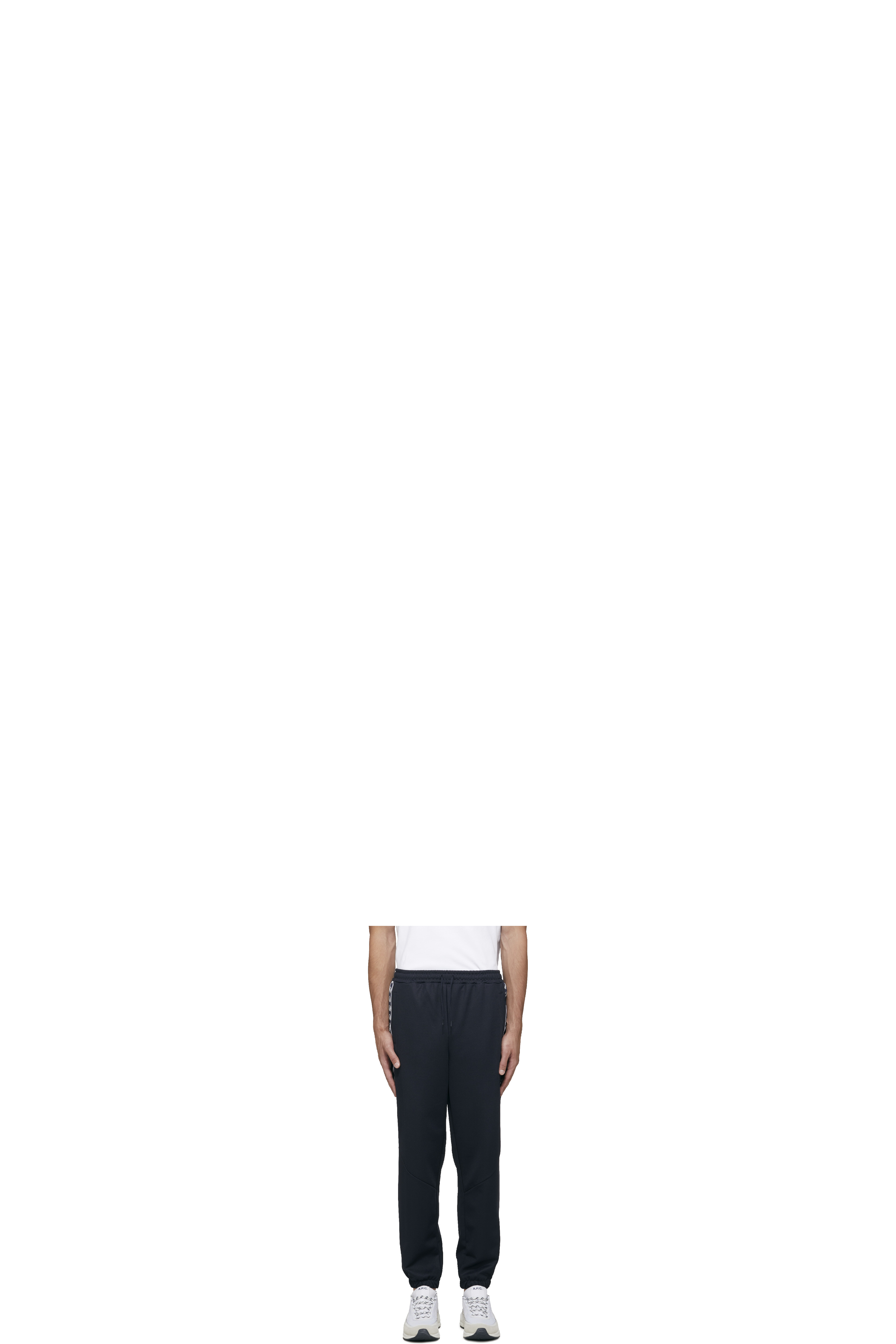Pantalon de Survêtement à Empiècements et Bande Bleu