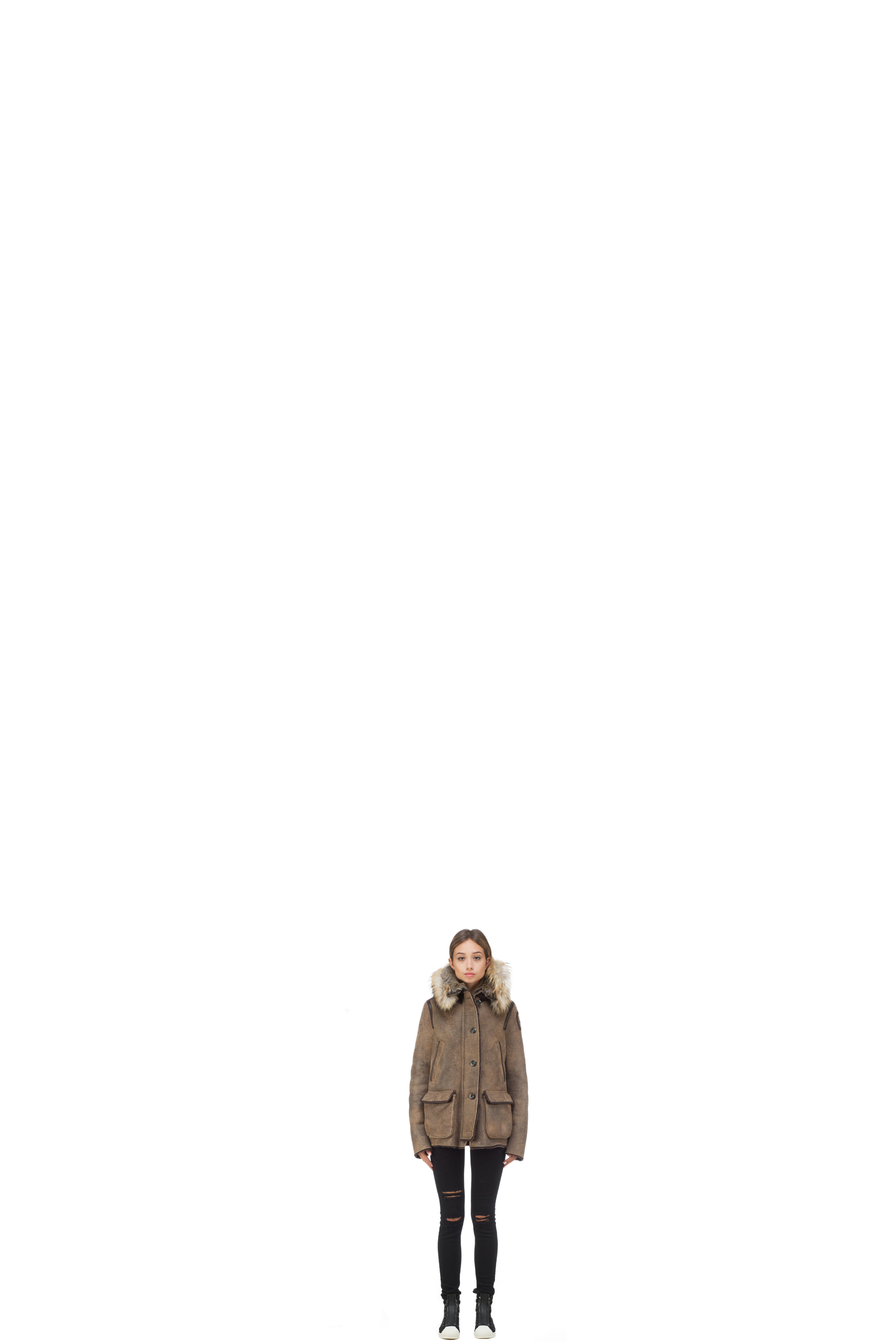 Manteau Janies Shearling Brun