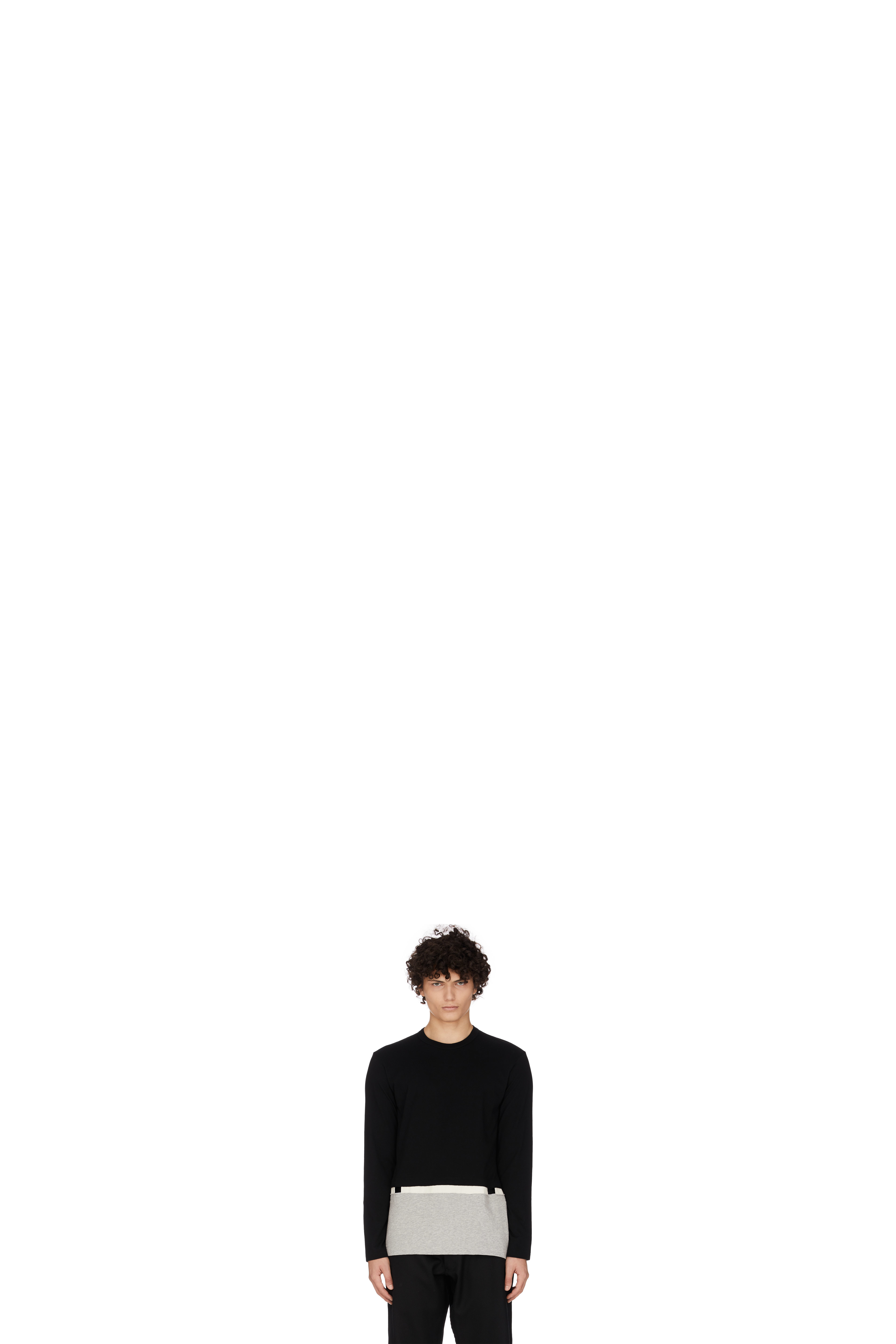 Black Layered Cut-Out Crew Sweater