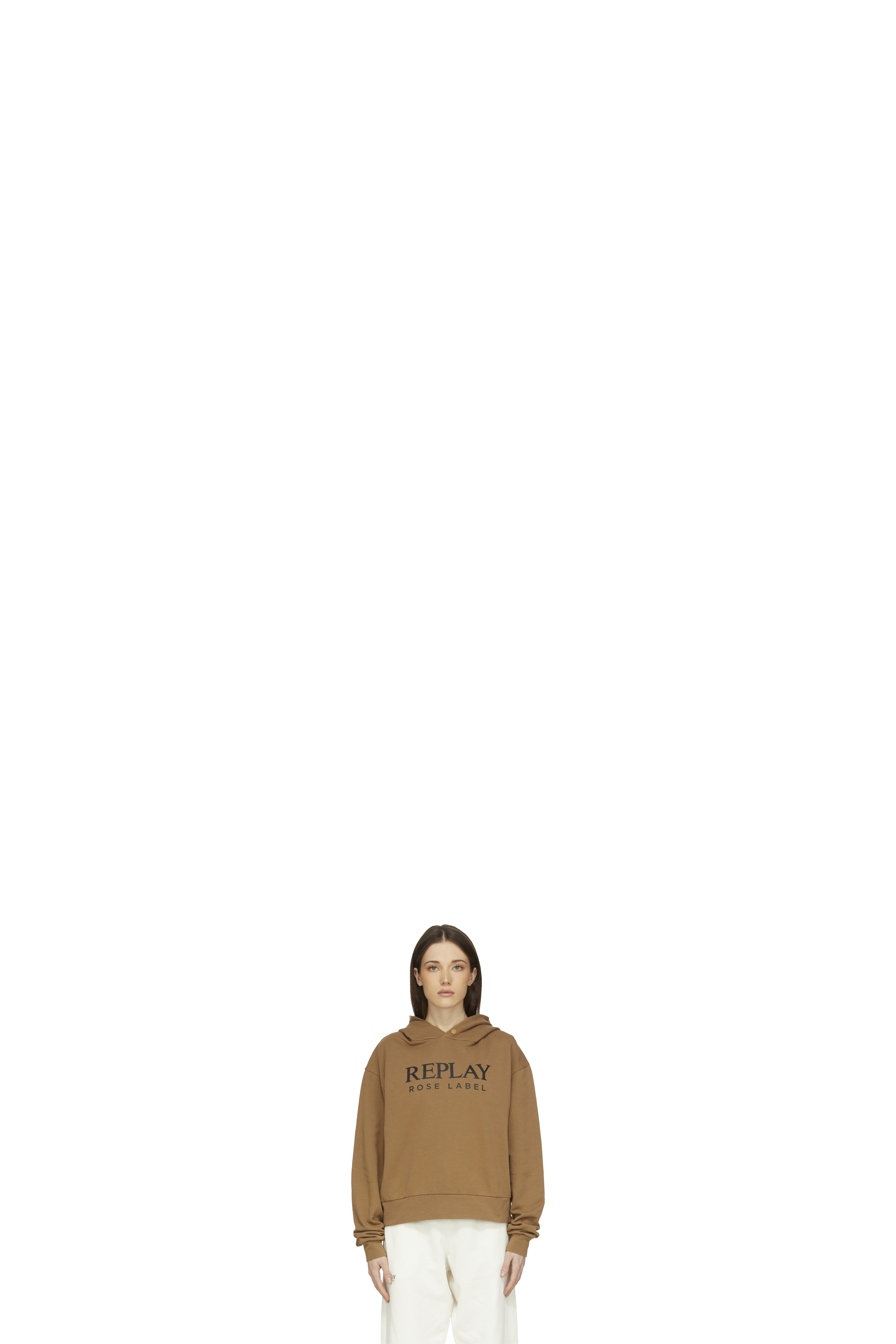 Brown Rose Label Oversized Hoodie