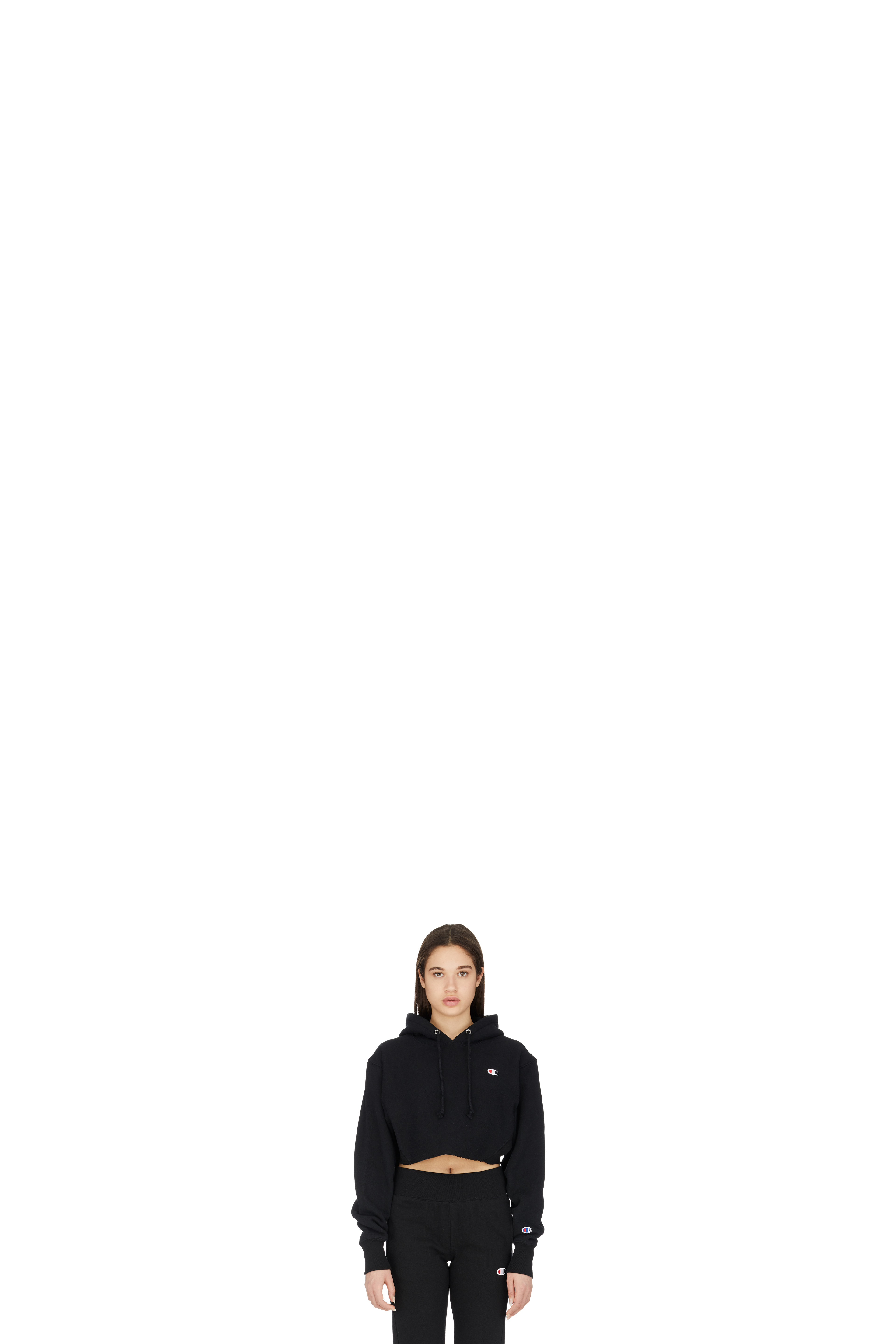 Veste à Capuche Coupé Tissage Inversée Noir