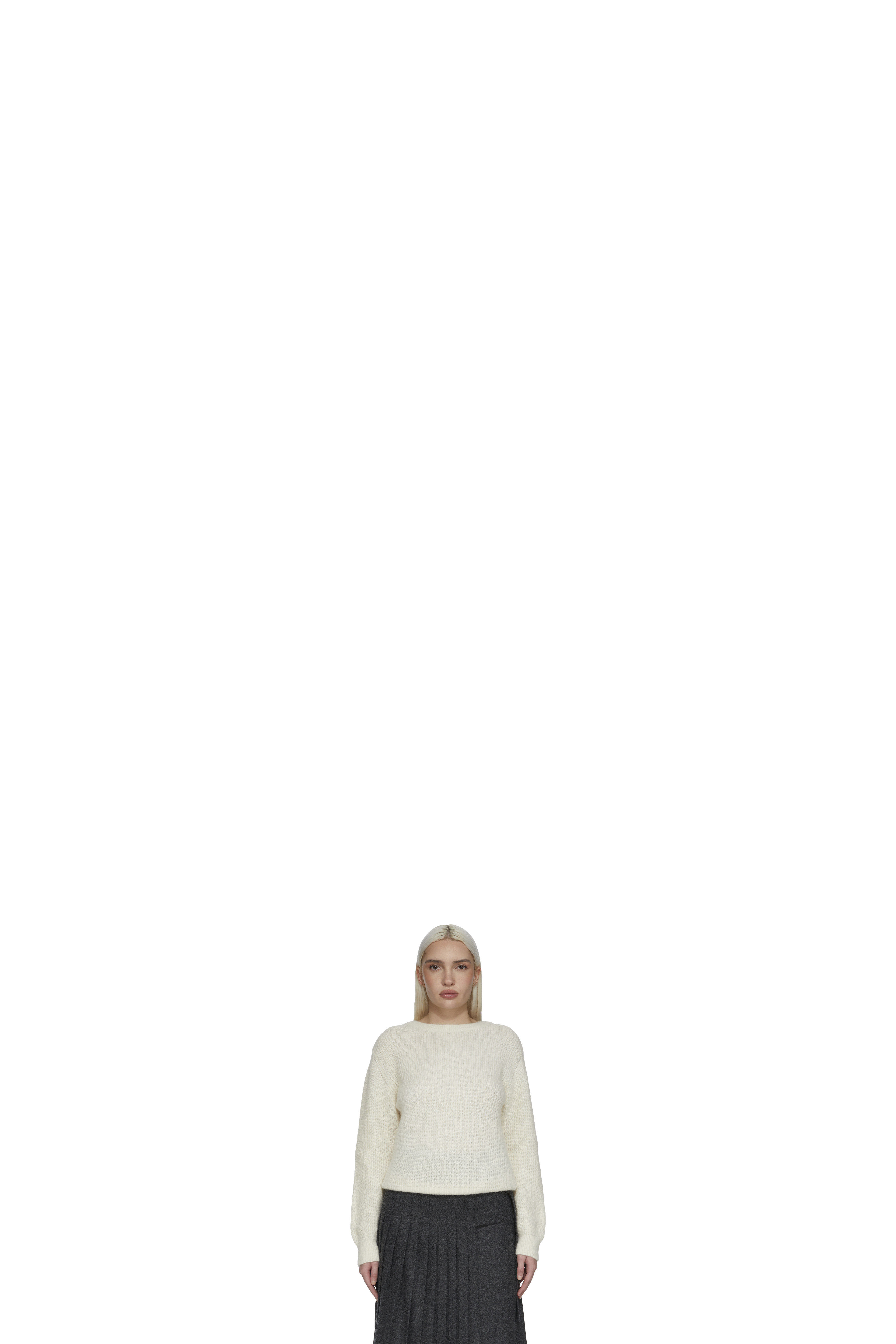 White Christy Knit Bateau Sweater