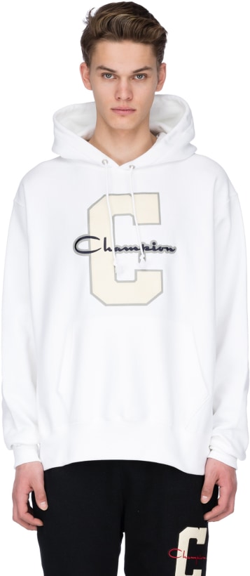Varsity C Logo Pullover Hoodie - White 