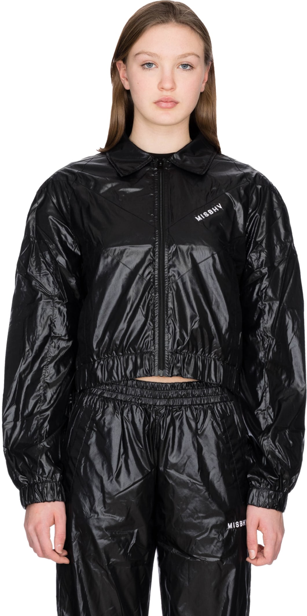 black nylon tracksuit
