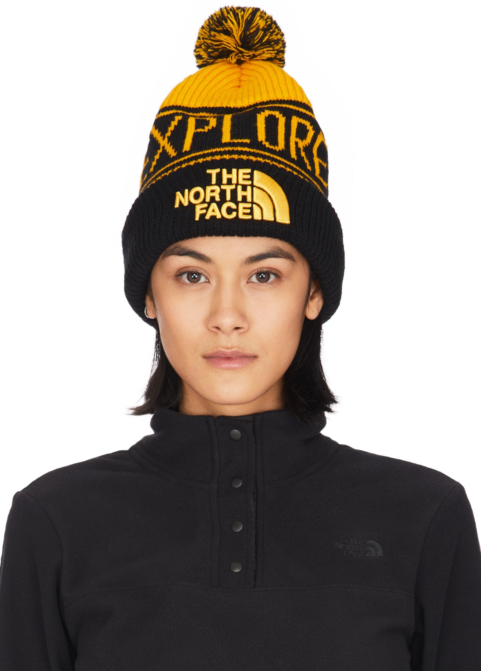 north face yellow beanie