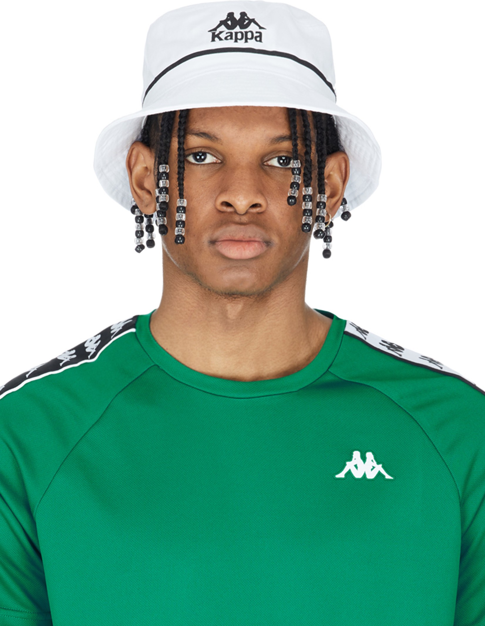 white kappa bucket hat