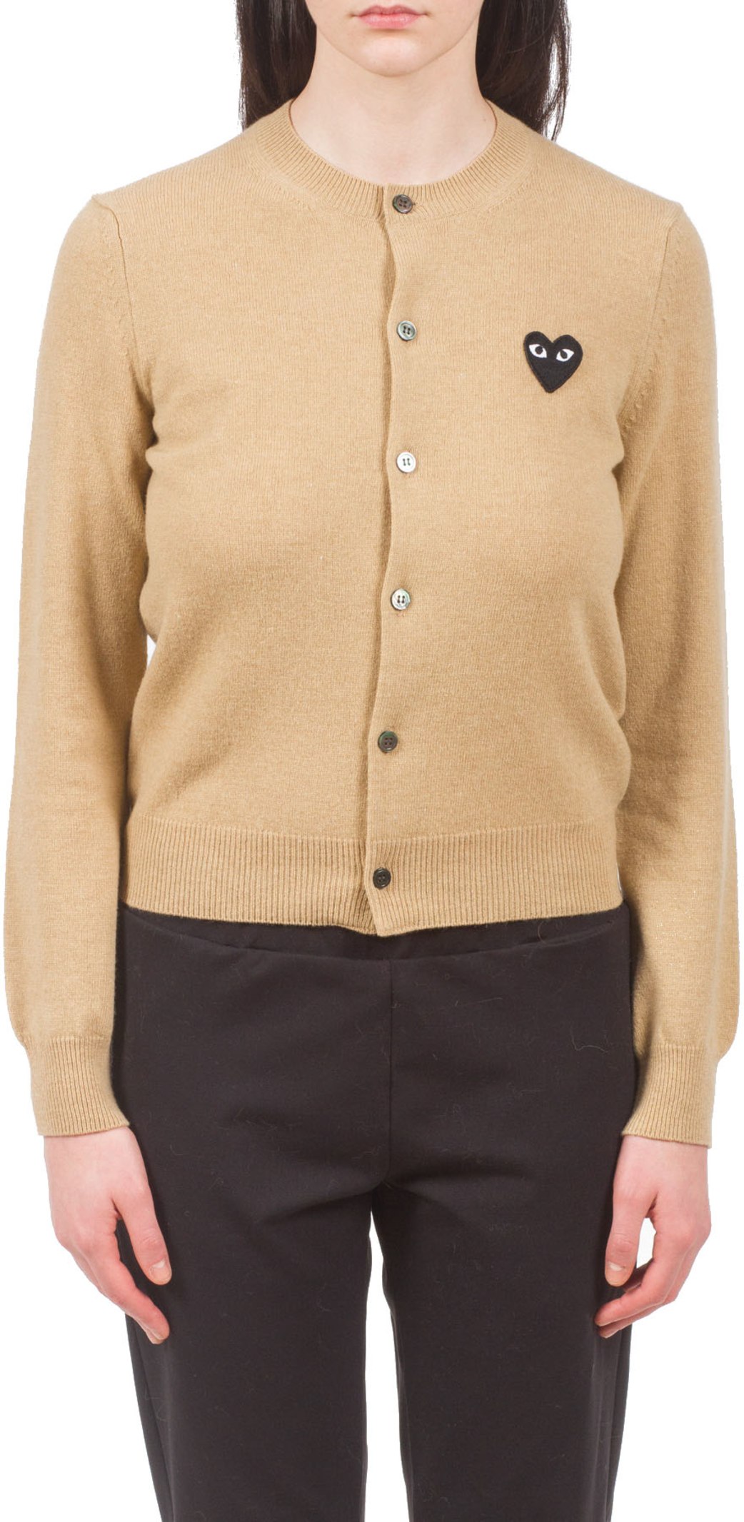 cdg play cardigan beige