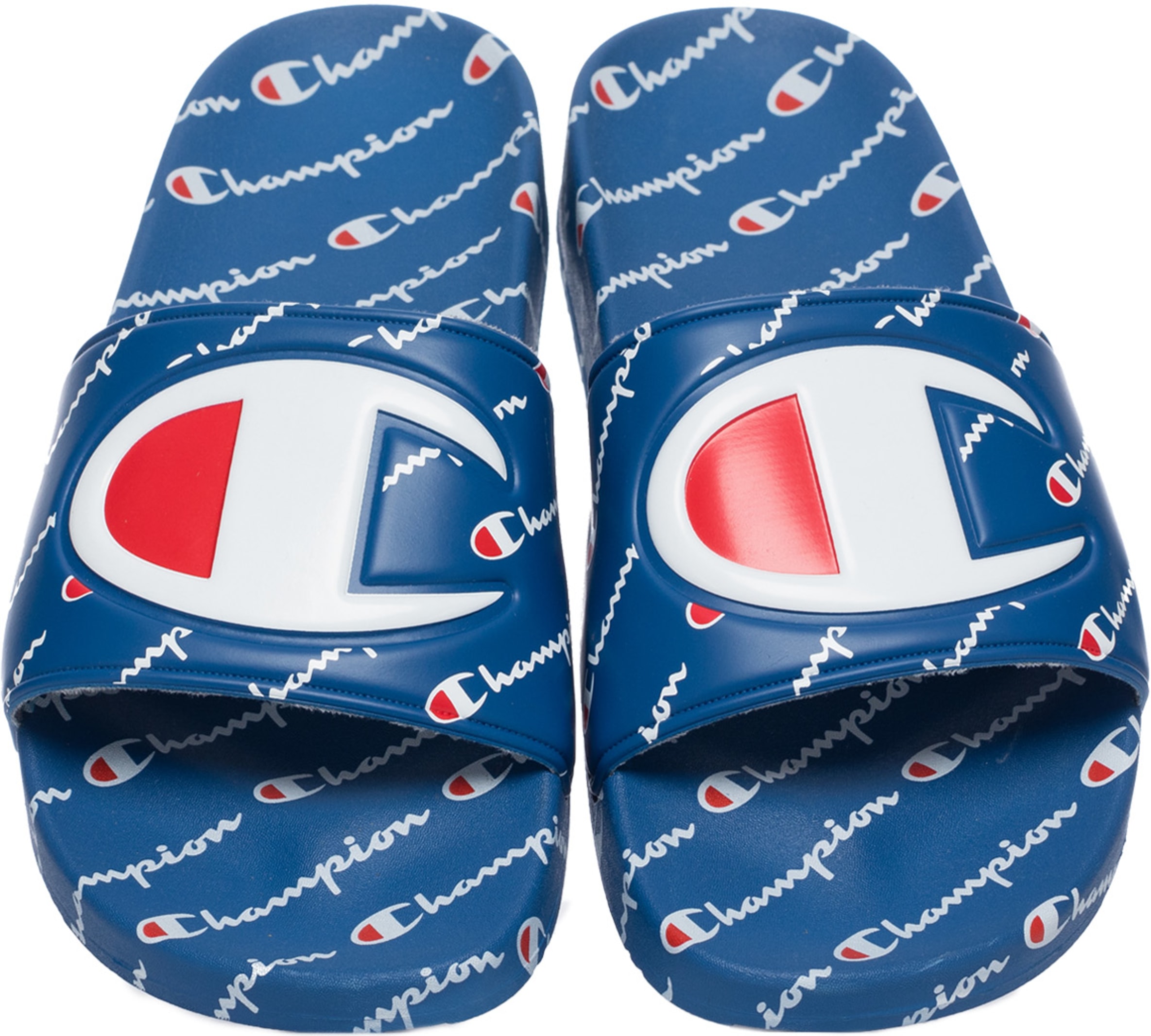 champion ipo repeat blue slide sandals