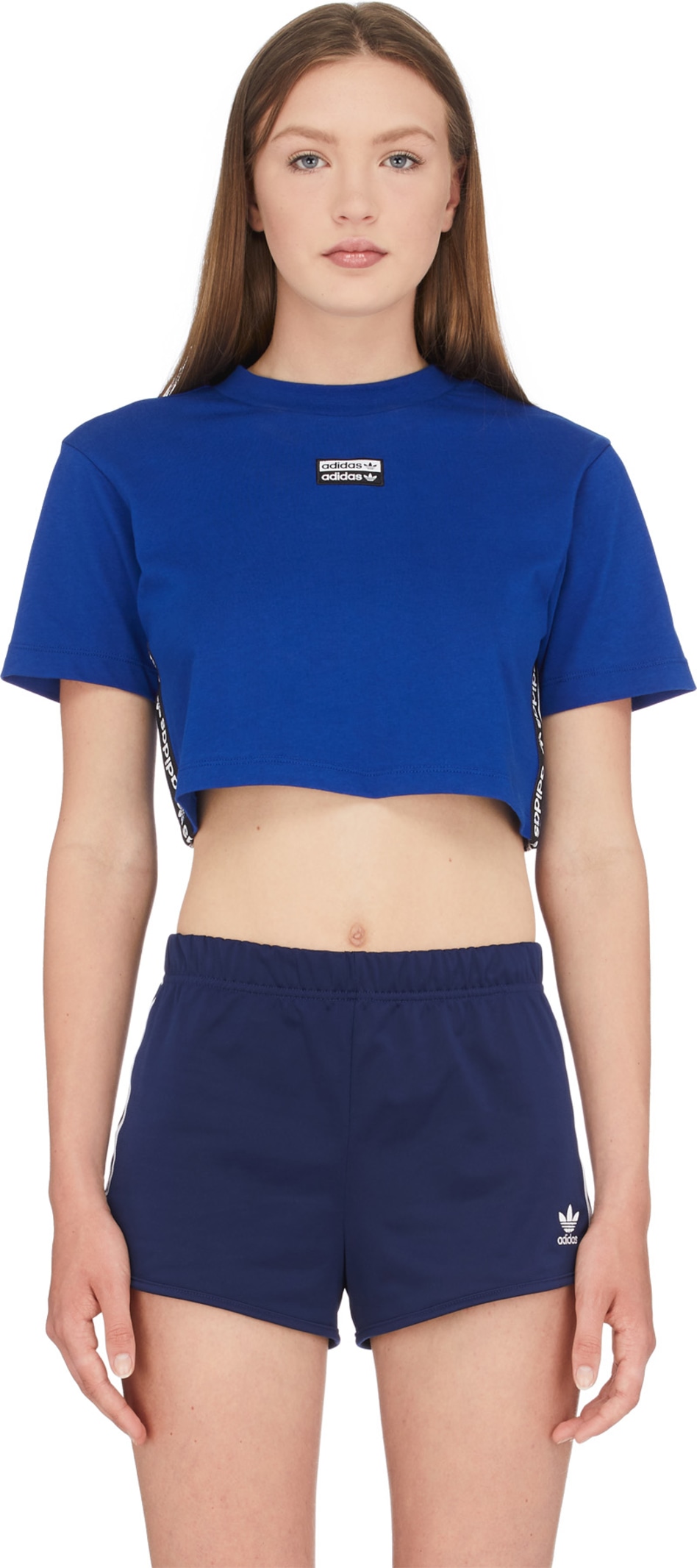 adidas tape crop t shirt