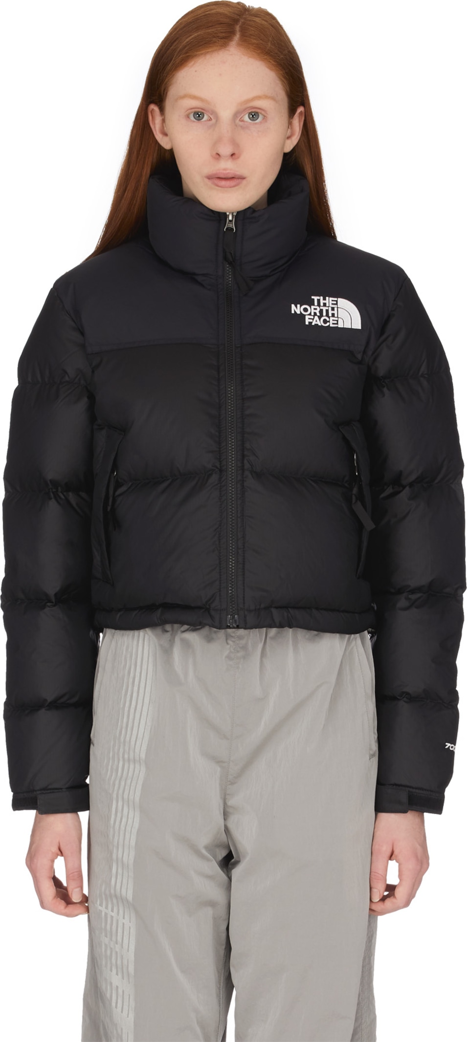 cropped north face puffer jacket