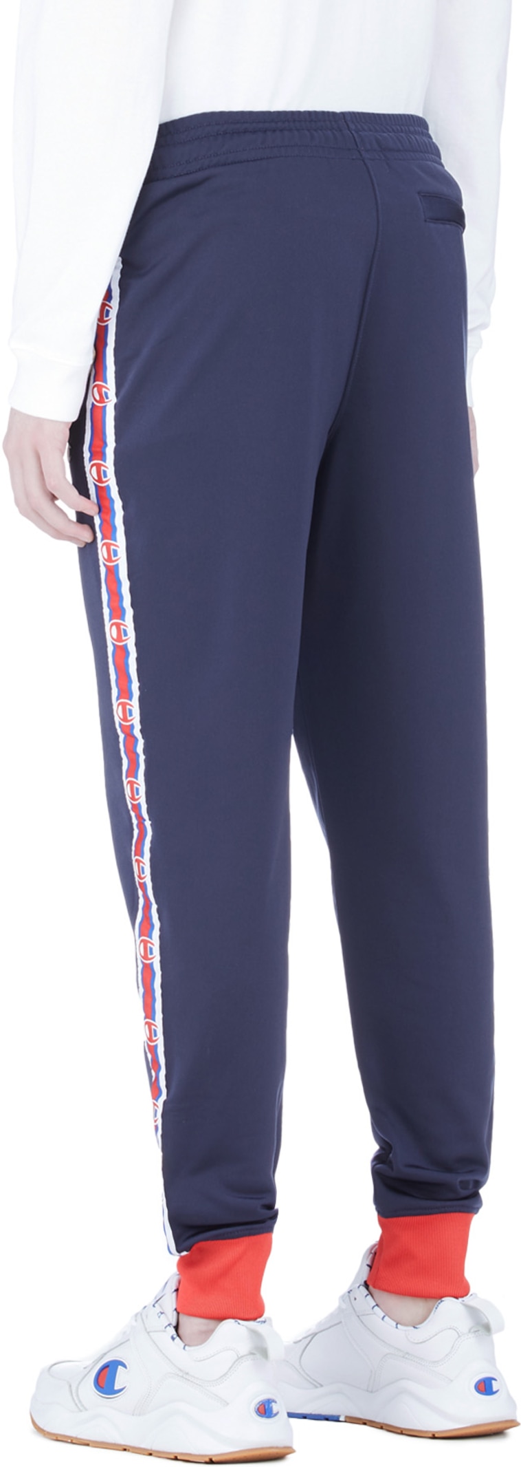 champion tape poly track pants