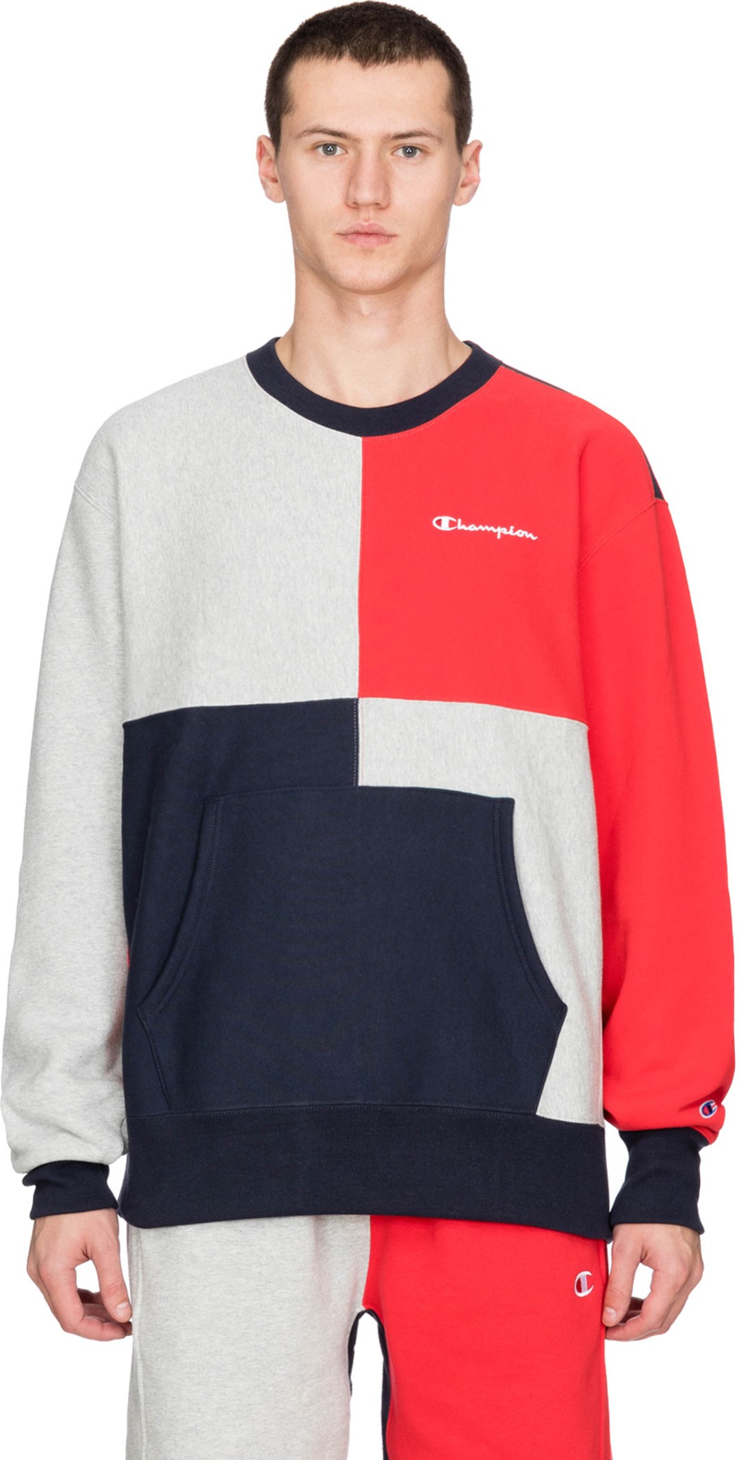 Men S Hoodies Sweatshirts Clothing Shoes Accessories Champion Scarlet Navy Oxford Grey Reverse Weave Colorblock Pullover Hoodie Myself Co Ls