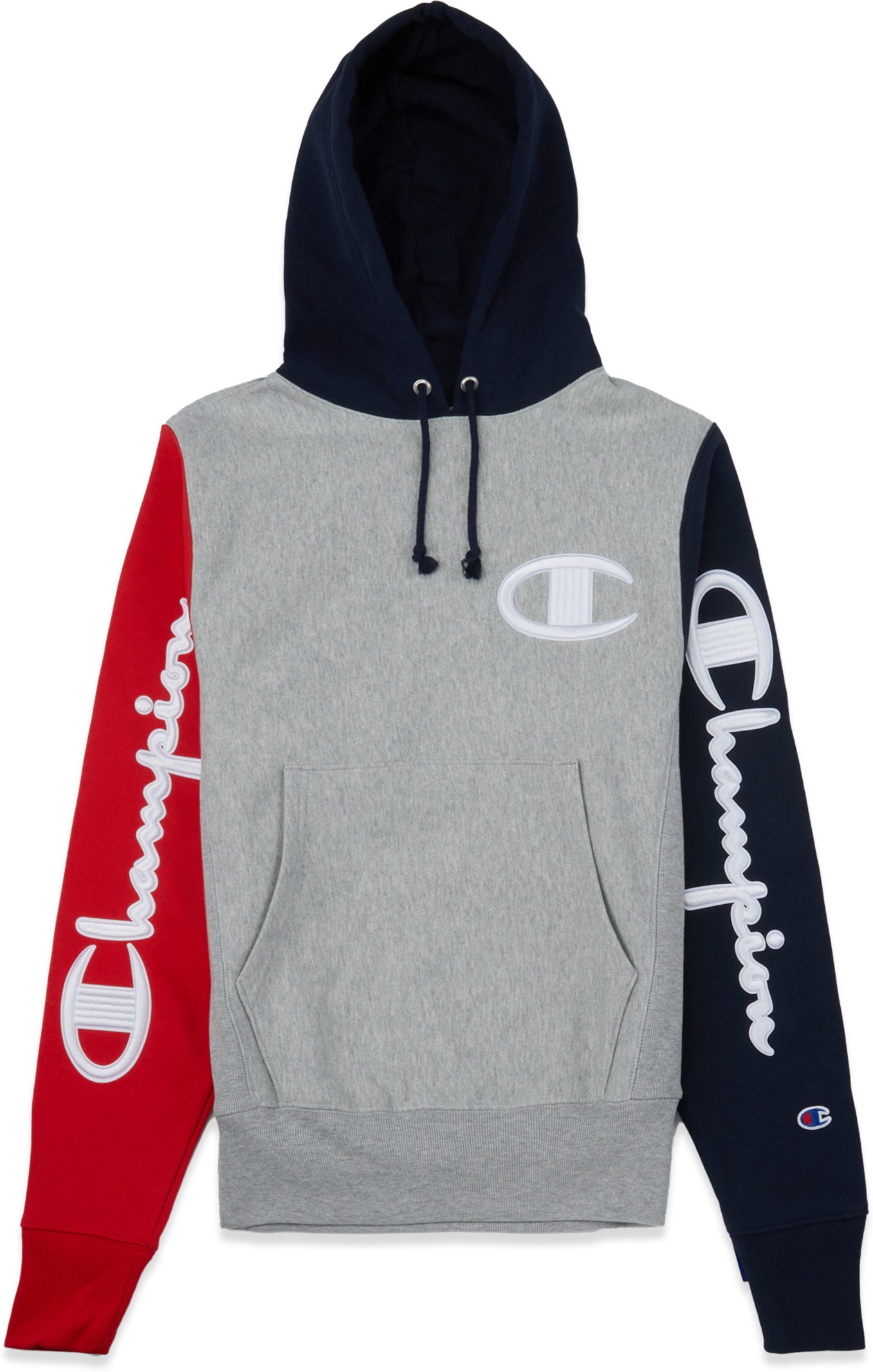 reverse weave colorblock hoodie
