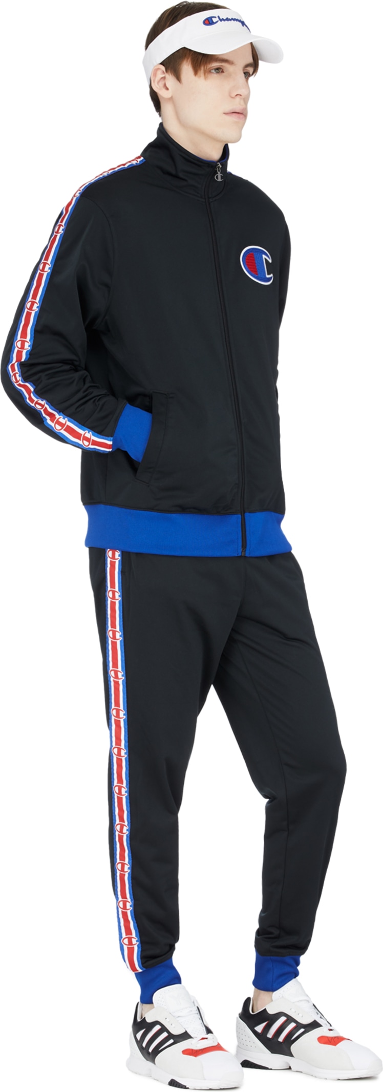 Champion Chain Stitch Big C Logo Black Track Jacket