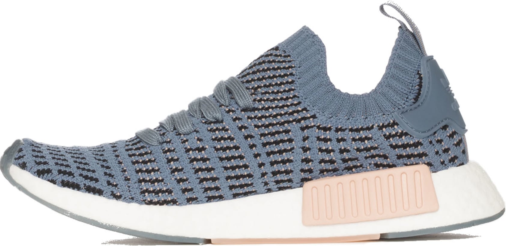 adidas Originals: NMD R1 STLT Primeknit - Raw Steel/Ash Pearl/Running White | influenceu