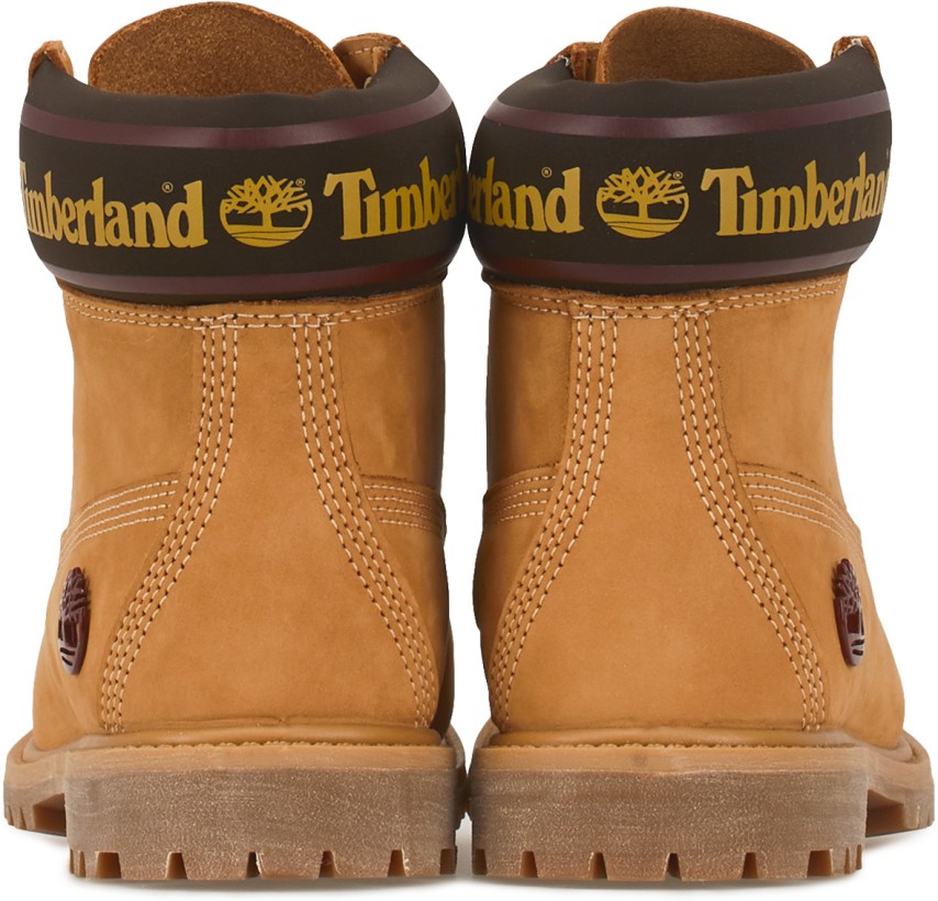 Timberland: 6 Inch Premium Collar Logo - Wheat | influenceu