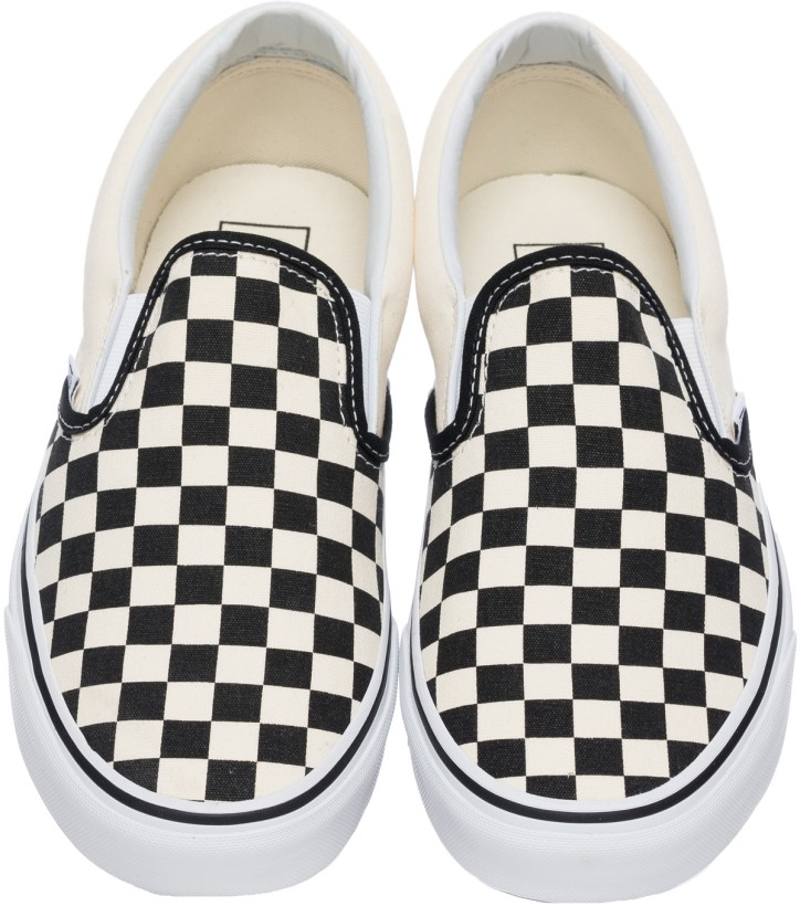 Vans: Checkerboard Classic Slip-On - Black/Off White Check | influenceu