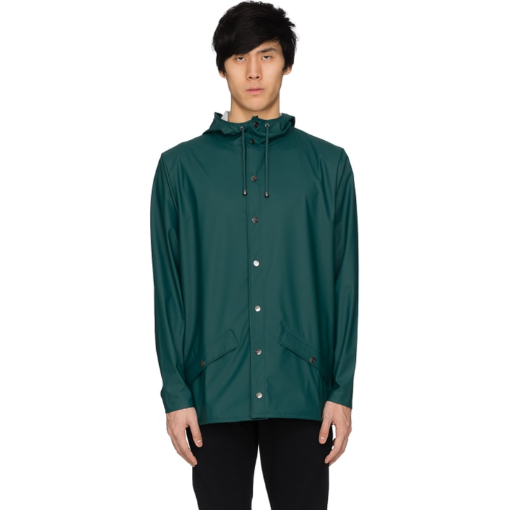rains long jacket dark teal