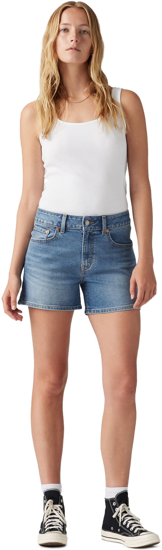 Levis: Blue A-Line Shorts - 3