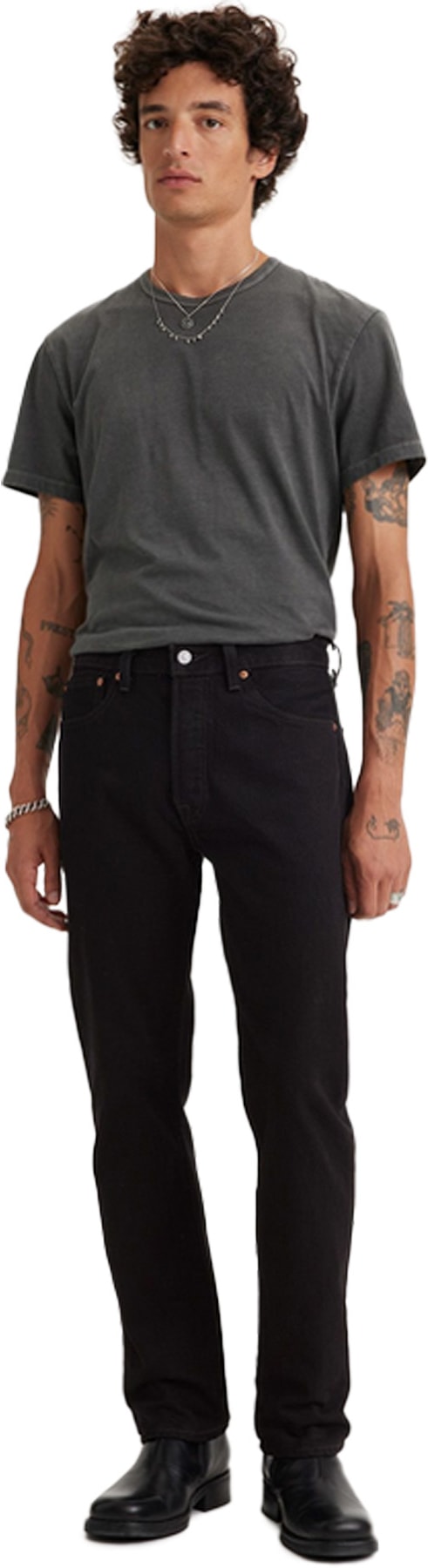 Levis: Black 501 Original Fit Jeans - 3