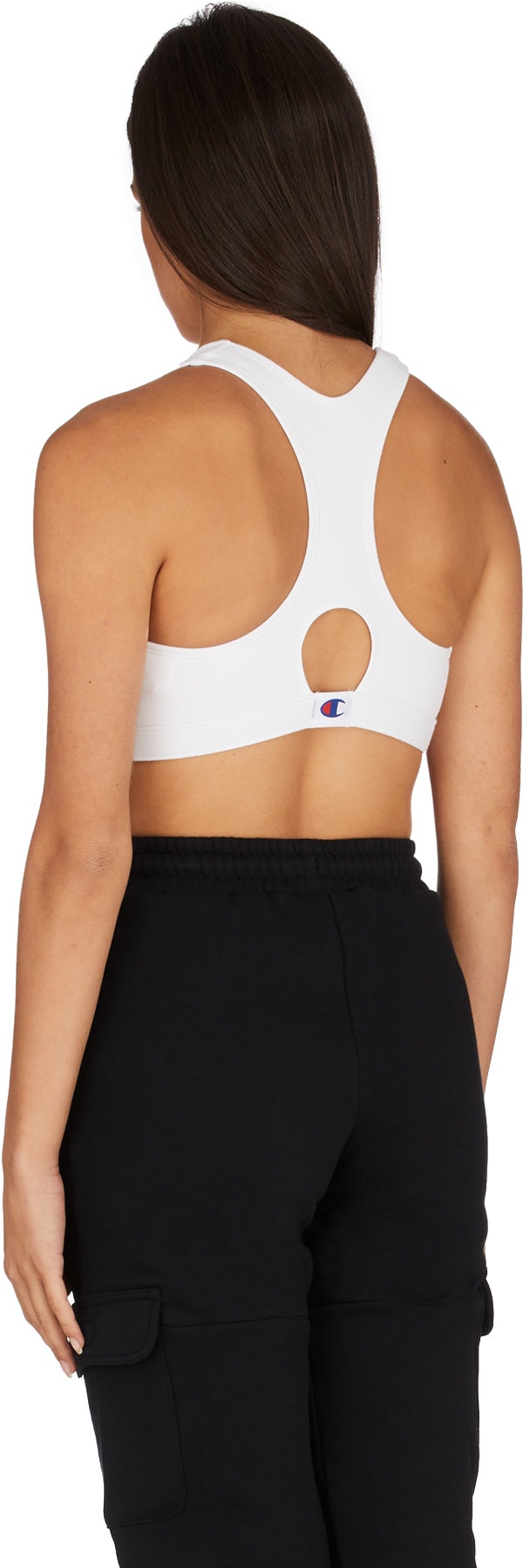 Champion: Blanc Brassière de Sport Redessinée Logo Script Blanc - 3