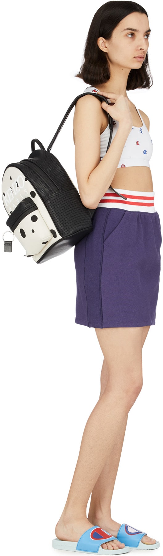 Champion: White Allover C Print Sport Bra - 4