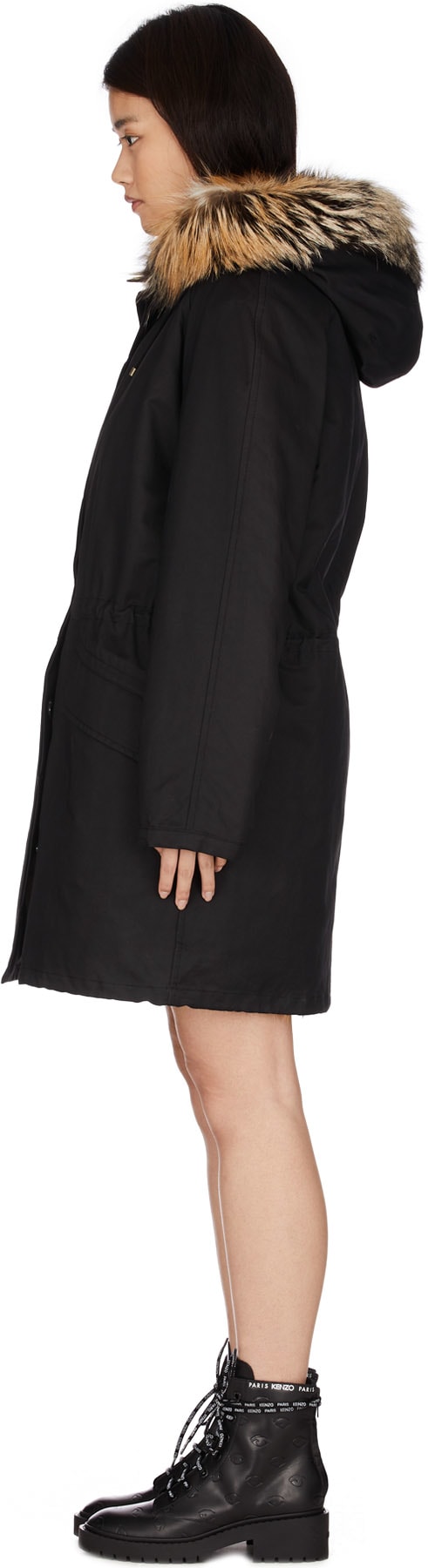 Yves Salomon: Black Double Garment Long Parka - 2