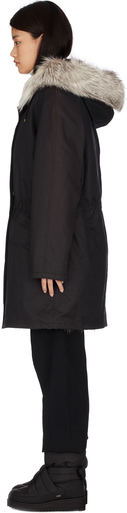 Yves Salomon: Black Double Garment Long Parka - 2