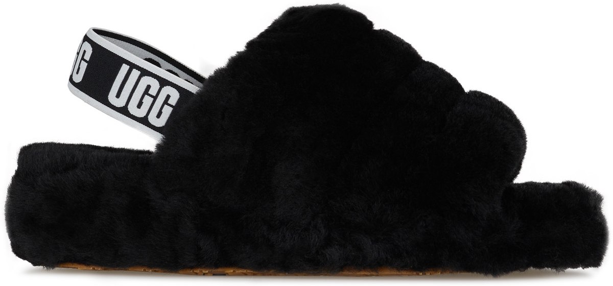 UGG: Black Fluff Yeah Slide - 1