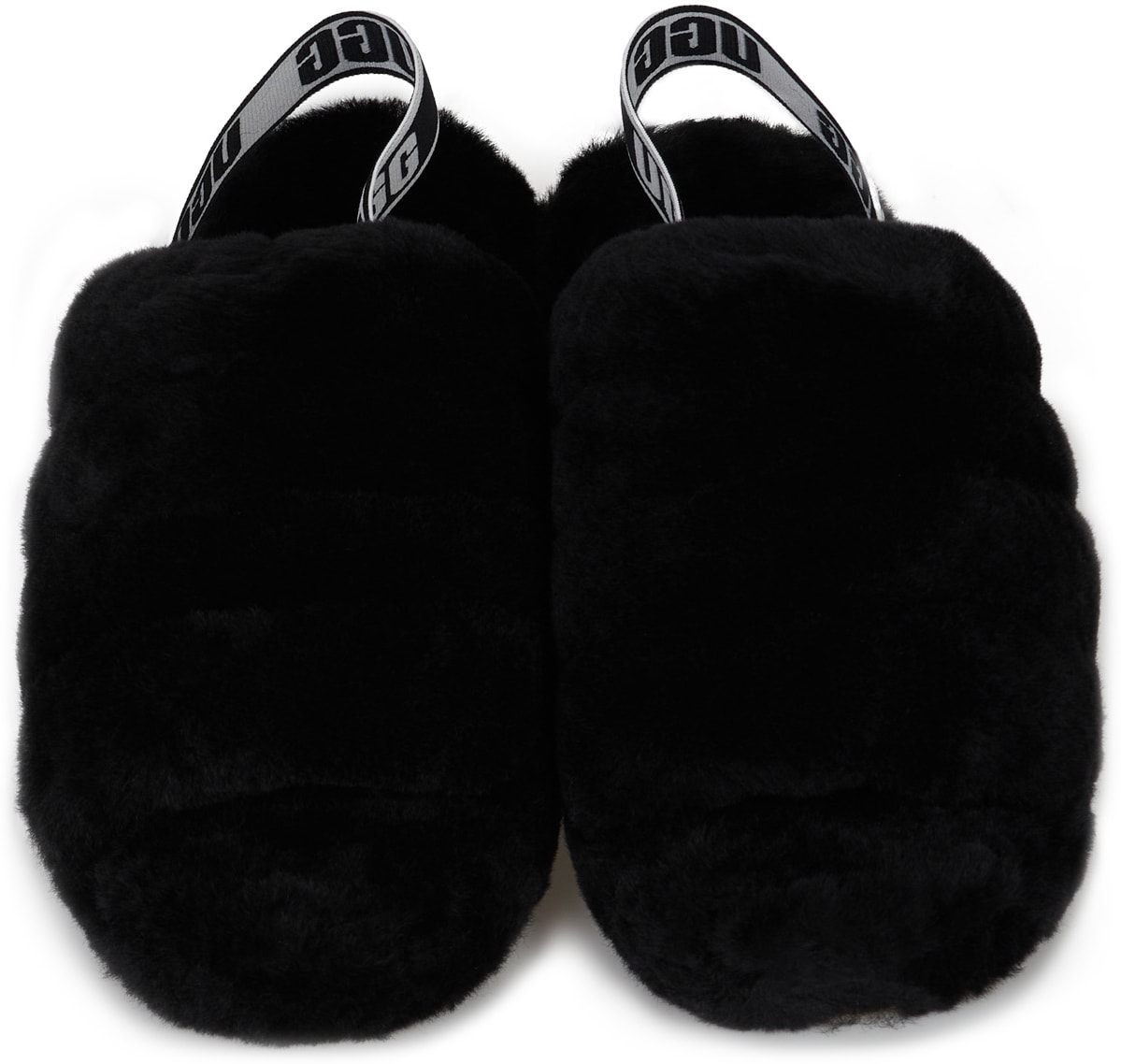 UGG: Black Fluff Yeah Slide - 4