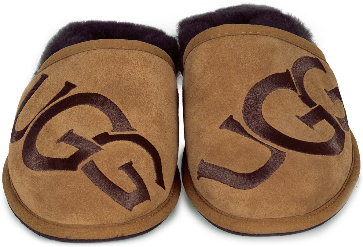 UGG: Brown Scuff Logo - 4