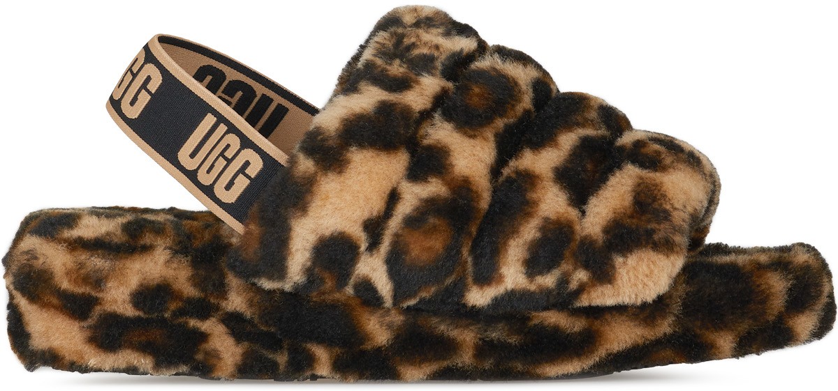 UGG: Multicolor Fluff Yeah Slide Panther Print - 1