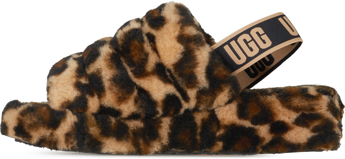 UGG: Multicolor Fluff Yeah Slide Panther Print - 2