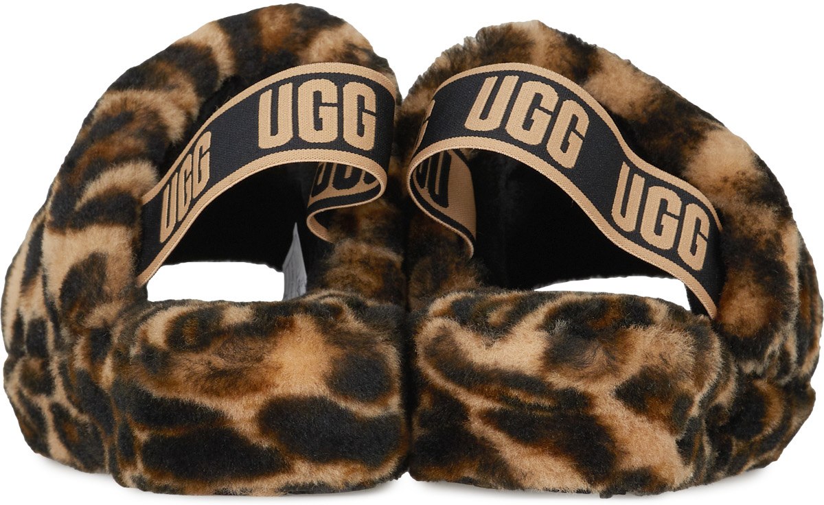 UGG: Multicolor Fluff Yeah Slide Panther Print - 5