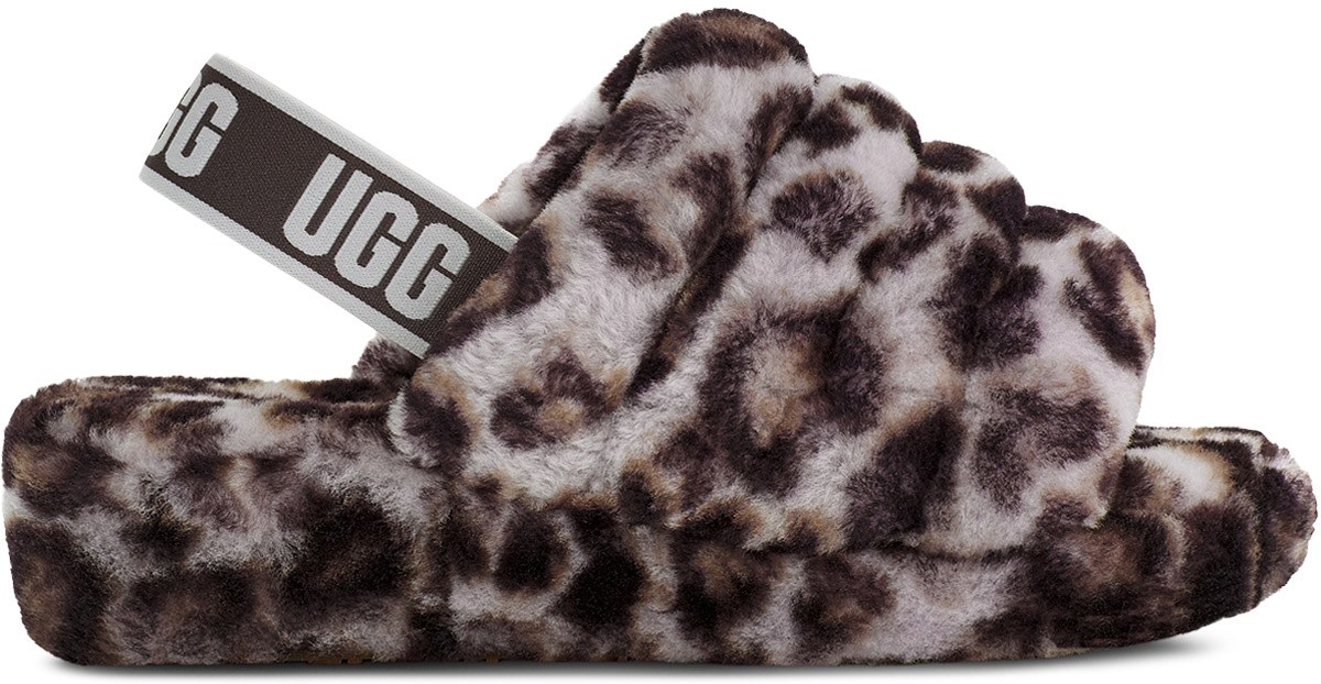 UGG: Multicolor Fluff Yeah Slide Panther Print - 1