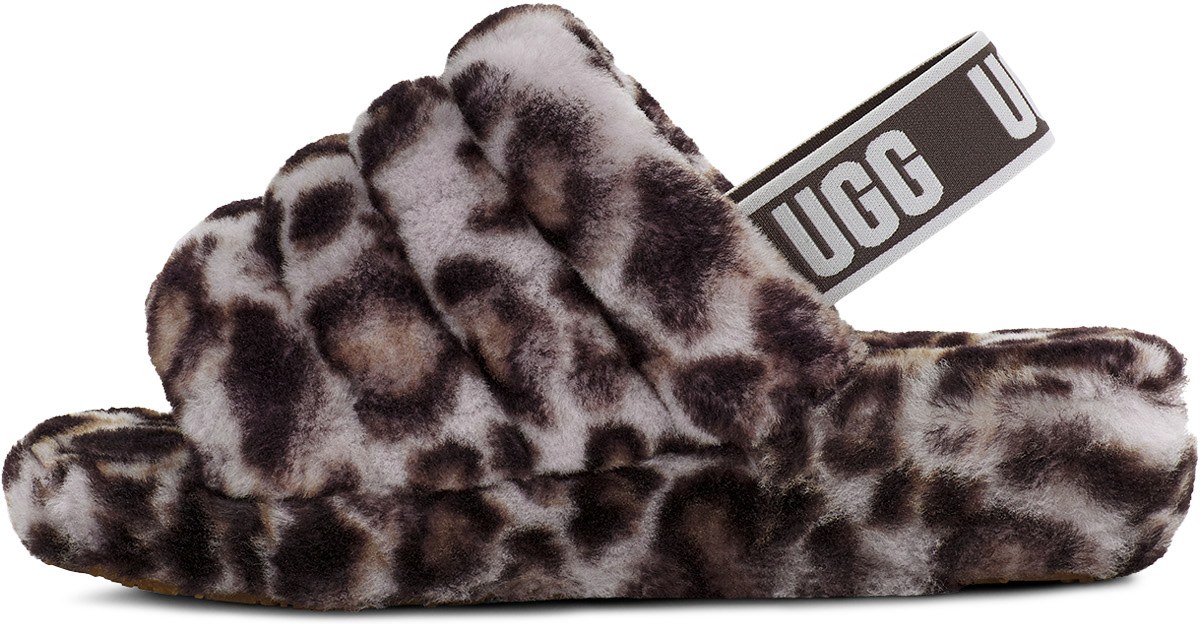 UGG: Multicolor Fluff Yeah Slide Panther Print - 2