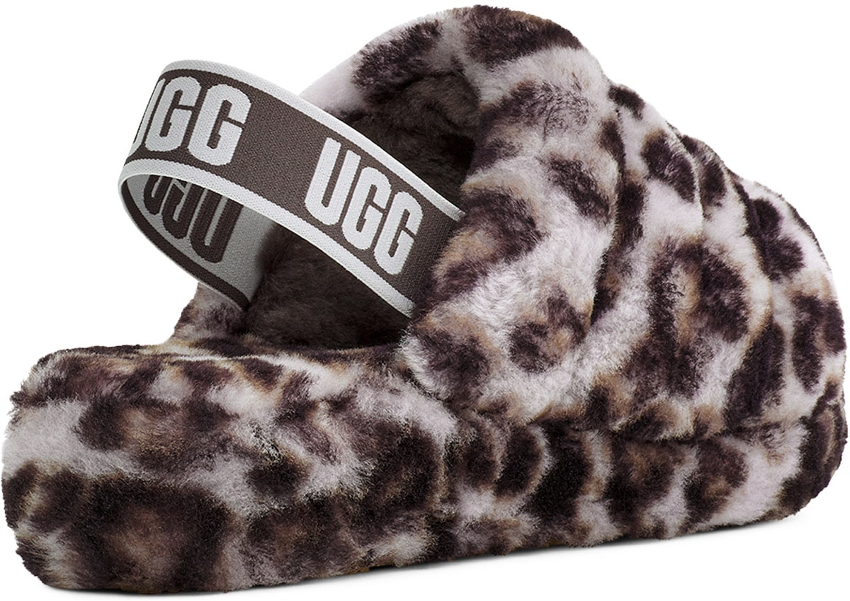 UGG: Multicolor Fluff Yeah Slide Panther Print - 3