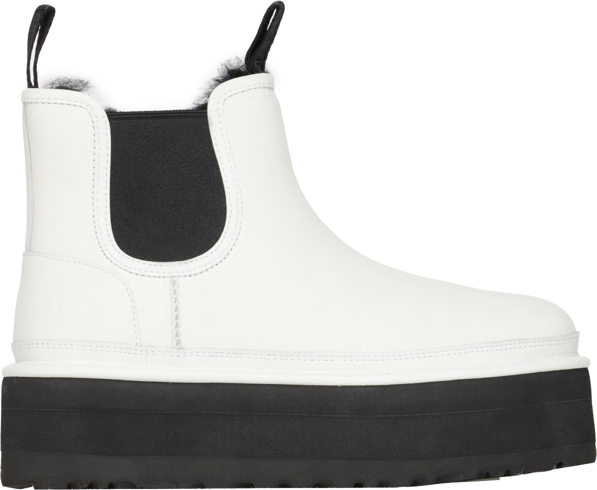 UGG: White Neumel Platform Chelsea - 1