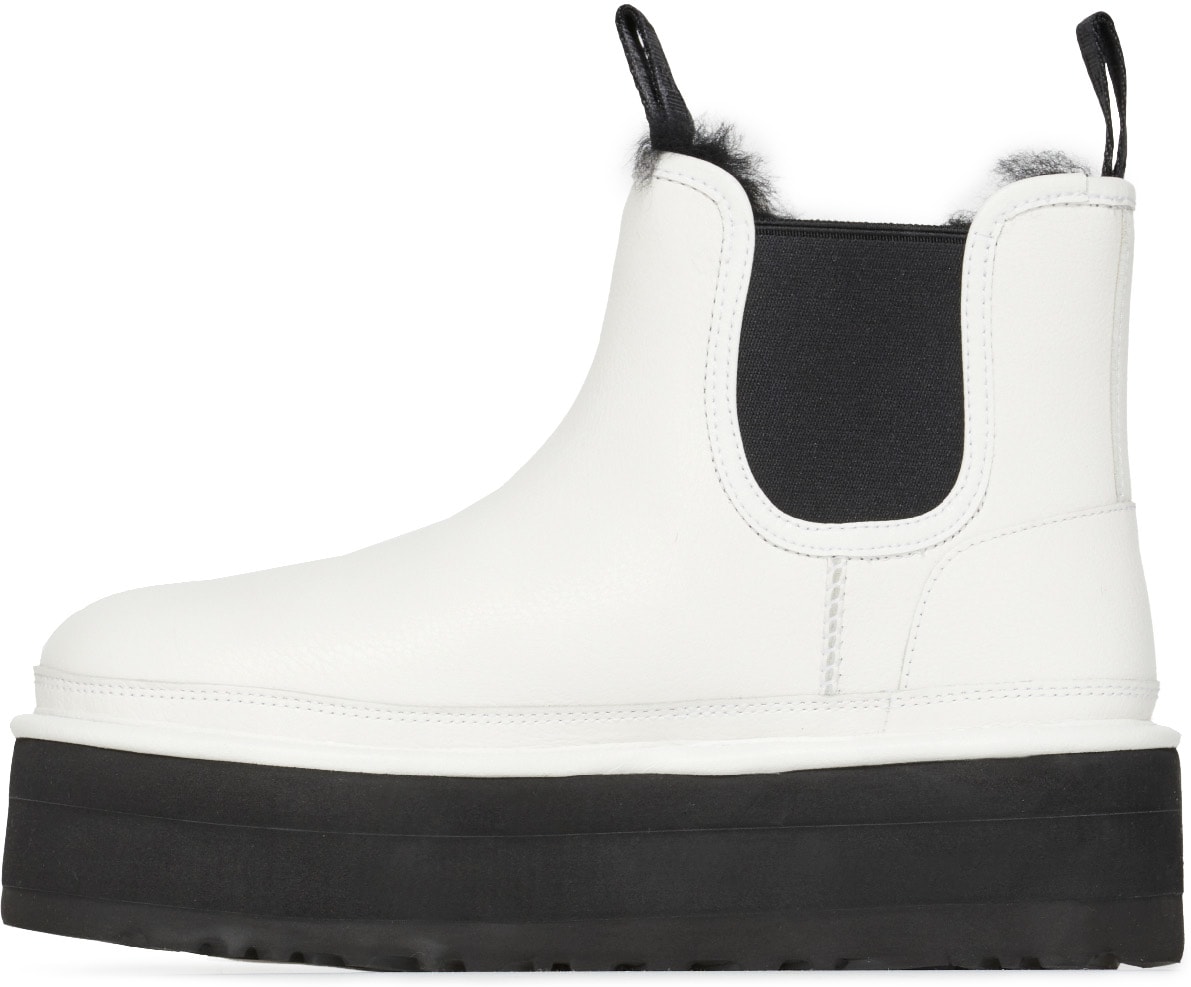 UGG: White Neumel Platform Chelsea - 2