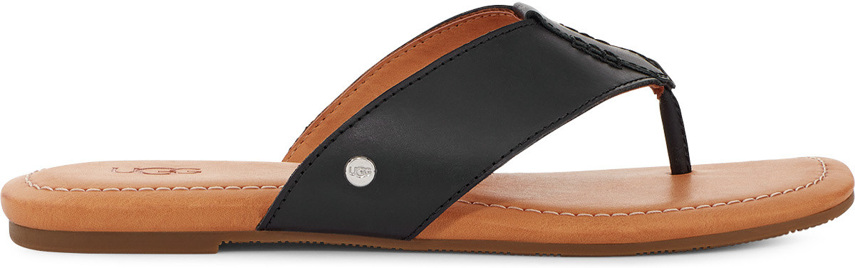 UGG: Black Carey Flip Flop - 1