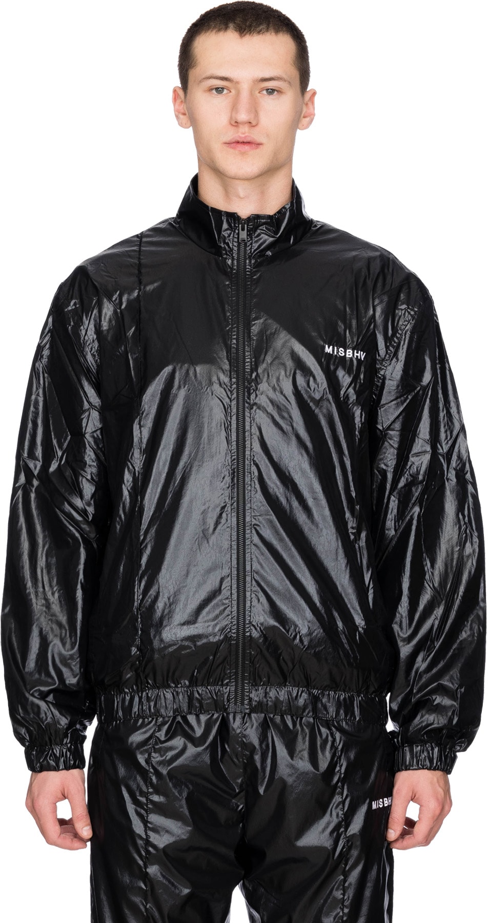 MISBHV: Black Techno Nylon Tracksuit Jacket - 1